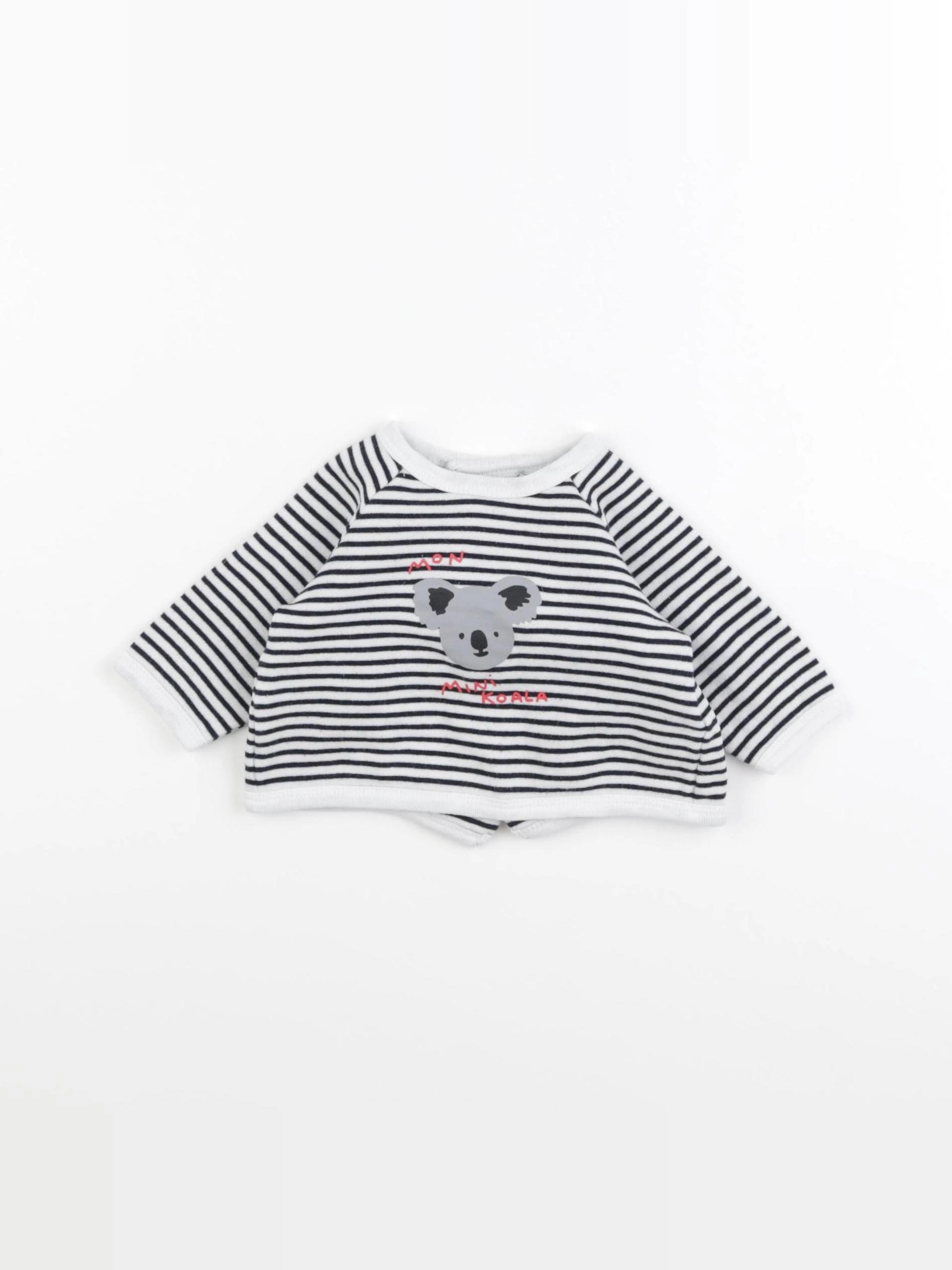 Boutchou - sweat blanc, bleu - 1 mois