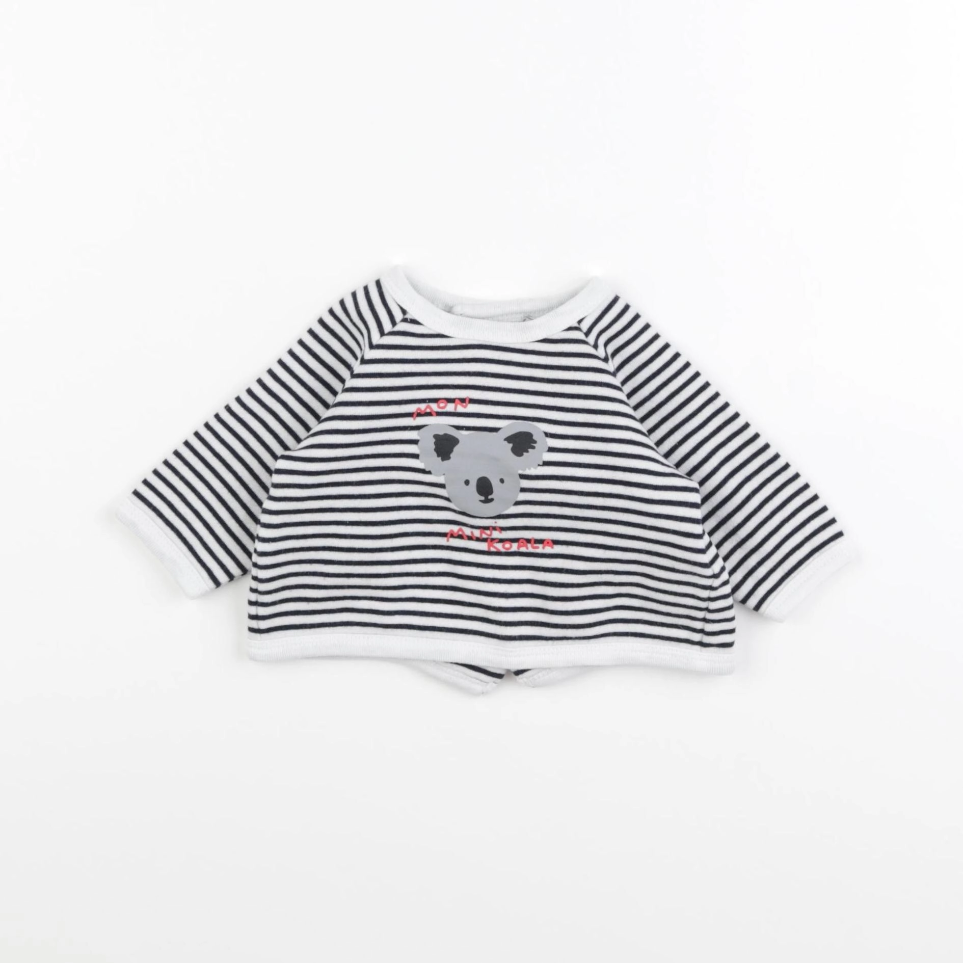 Boutchou - sweat blanc, bleu - 1 mois
