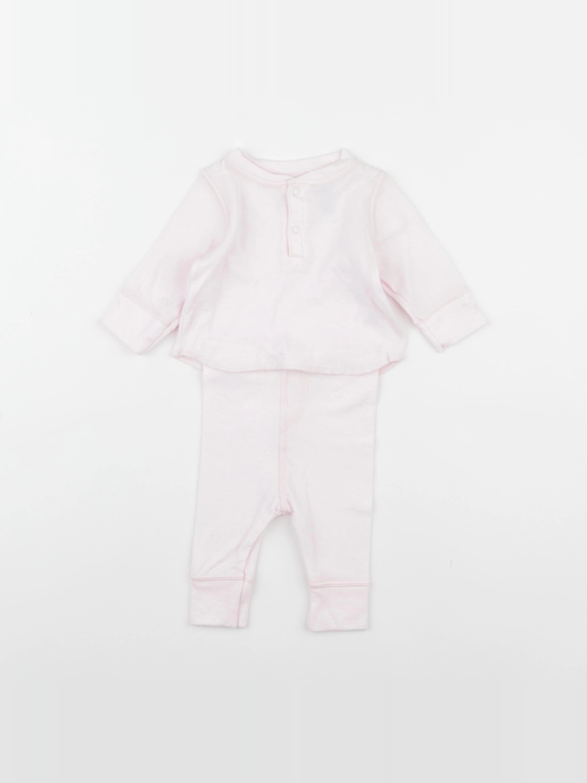 Petit Bateau - ensemble rose - 1 mois