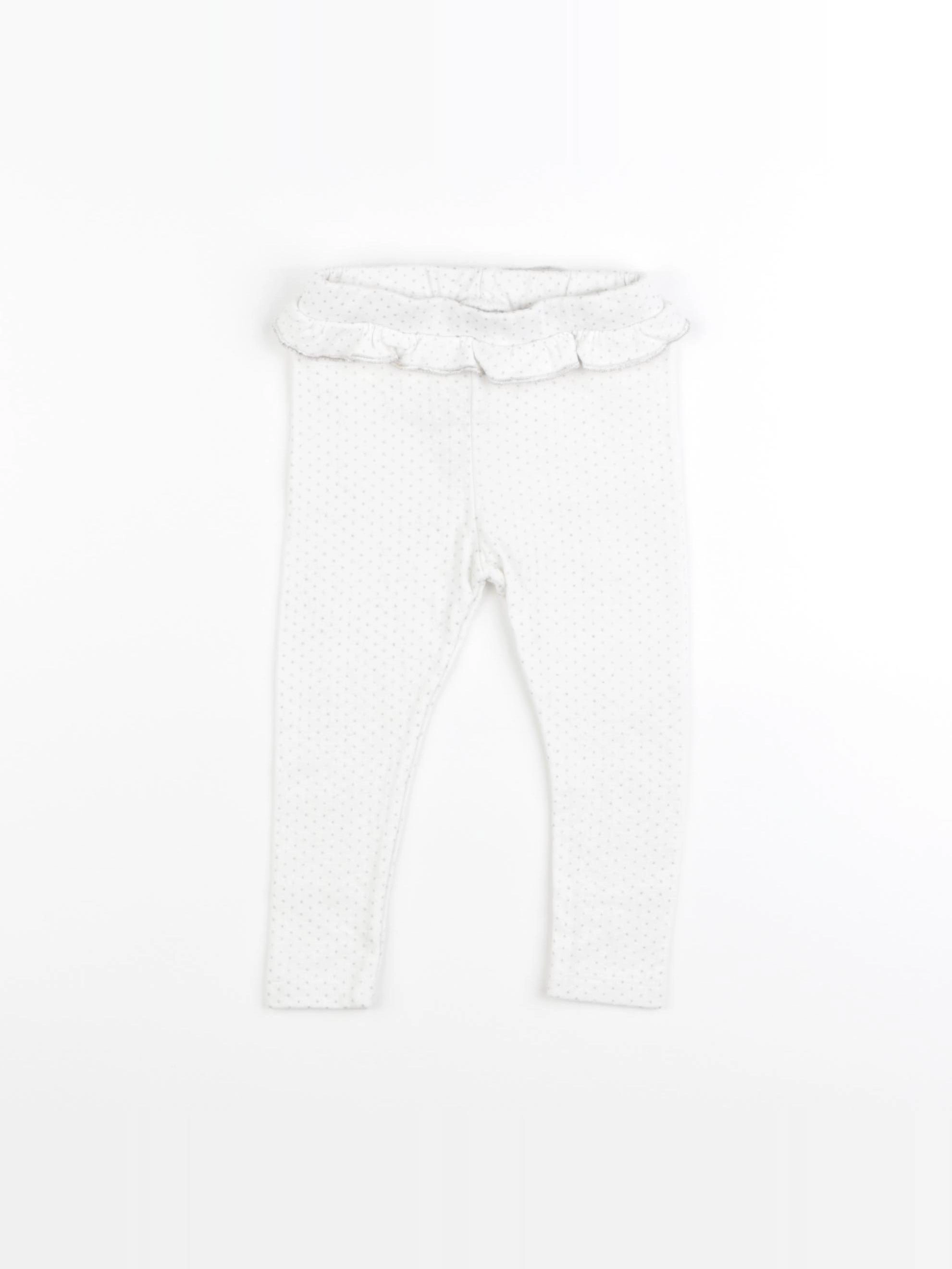 Petit Bateau - legging blanc, argent - 18 mois