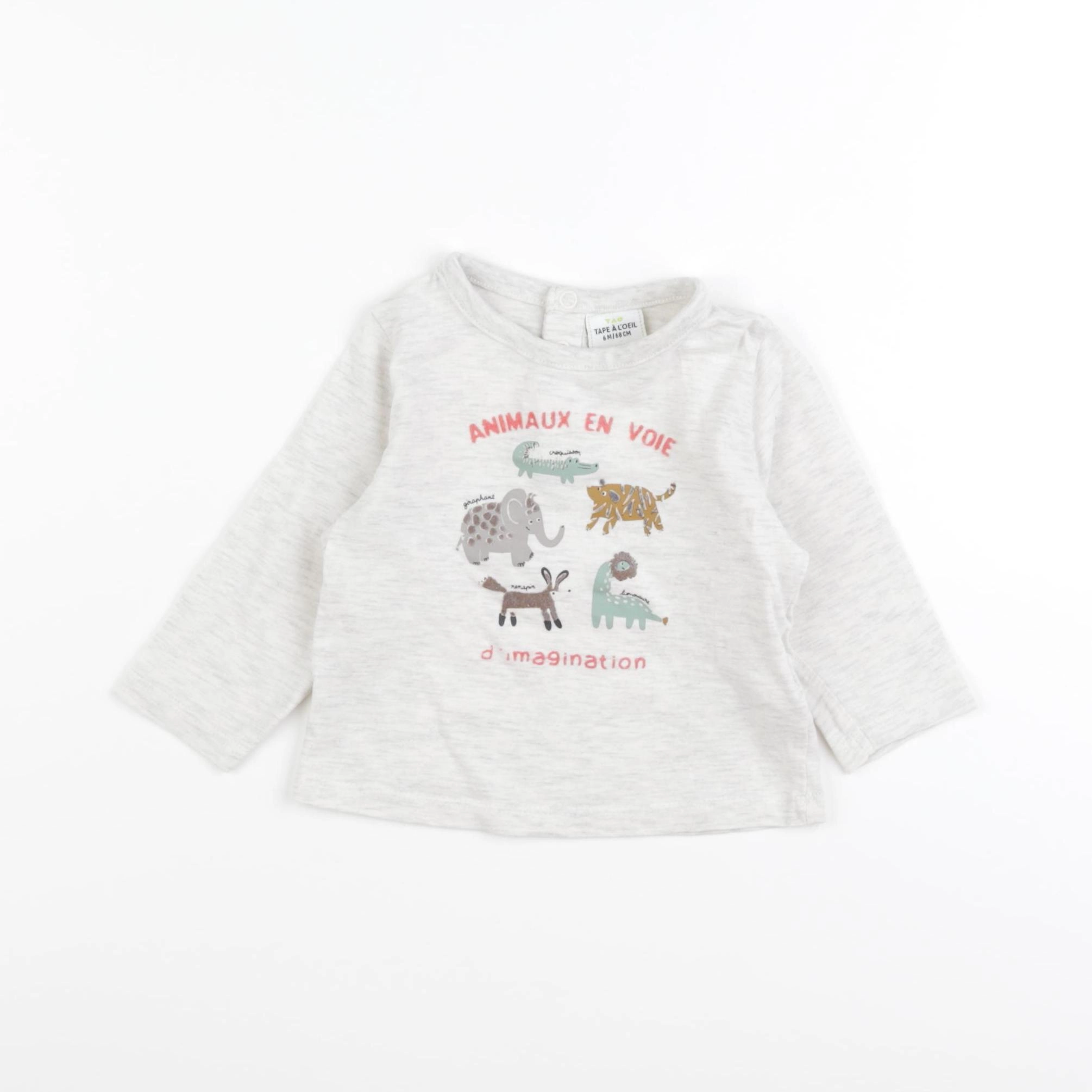 Tape à l'oeil - tee-shirt gris - 6 mois