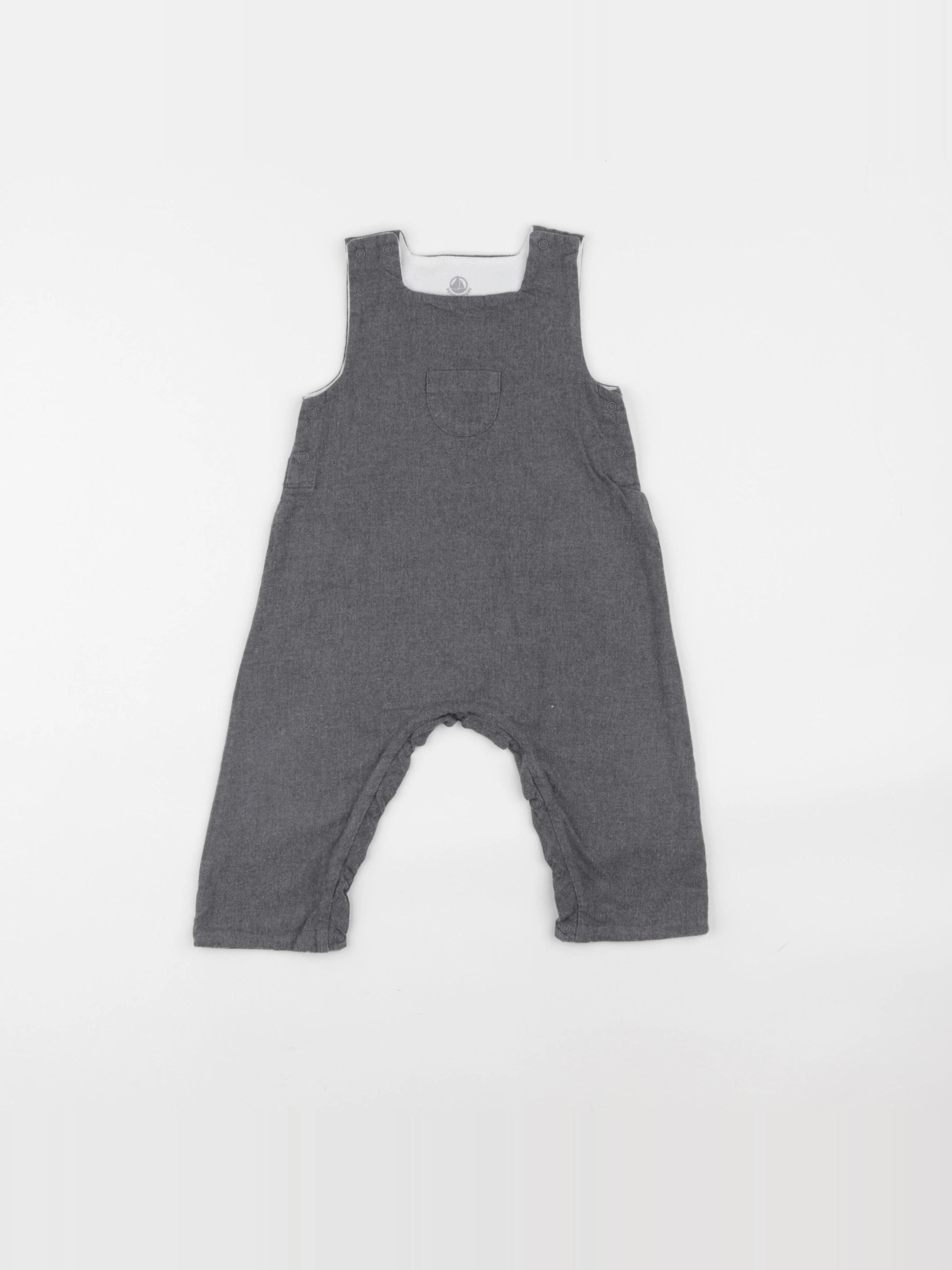 Petit Bateau - salopette gris - 6 mois