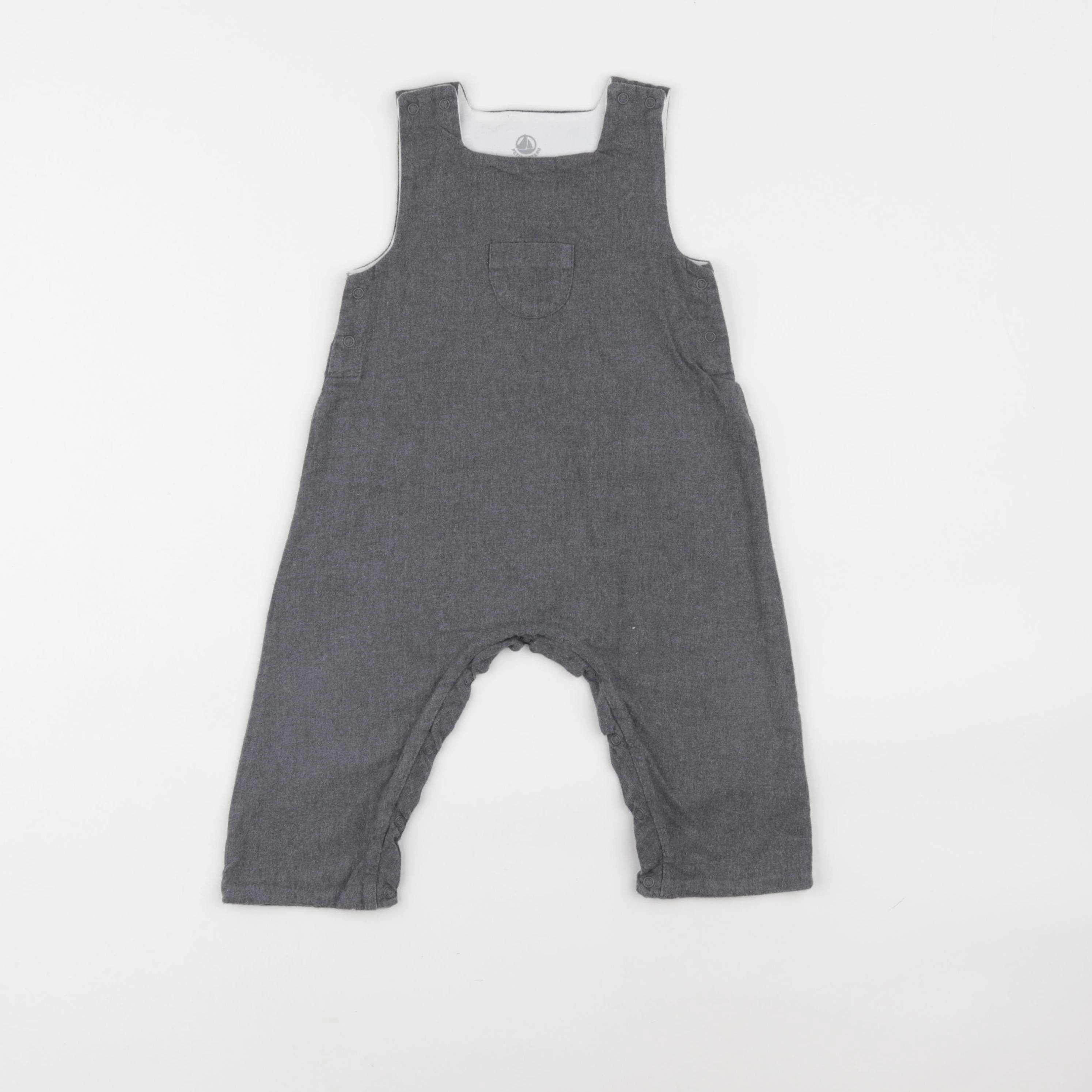 Petit Bateau - salopette gris - 6 mois