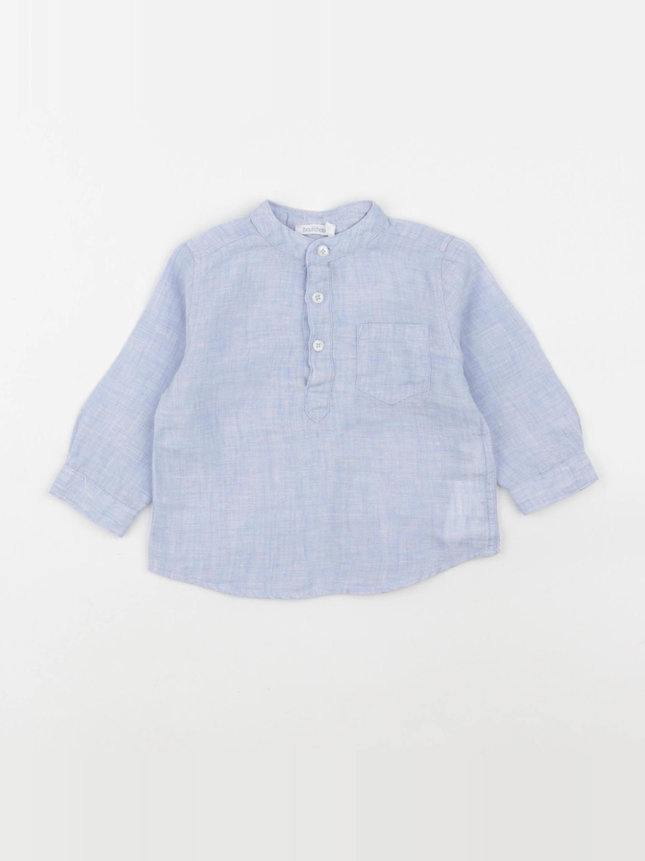 Boutchou - chemise bleu - 6 mois