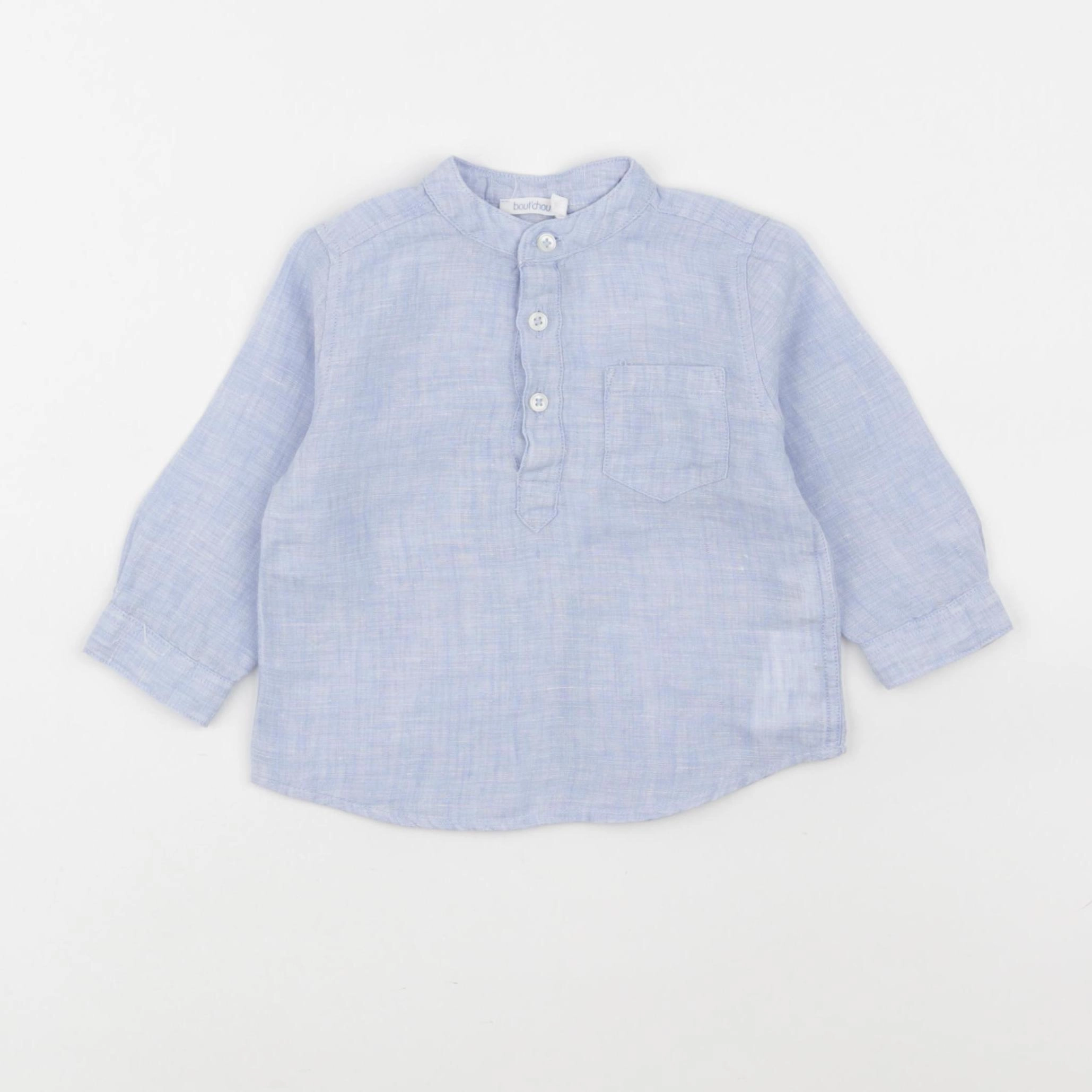 Boutchou - chemise bleu - 6 mois