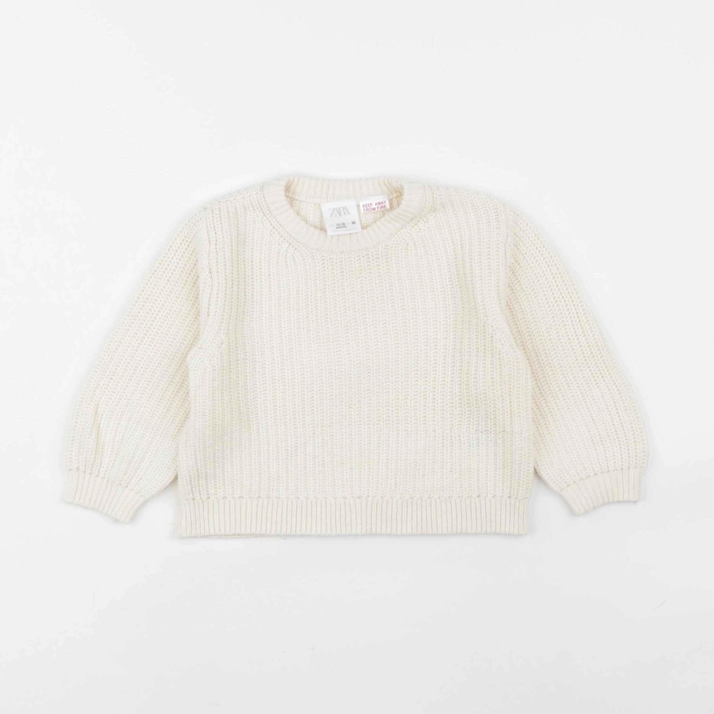 Zara - pull blanc - 12/18 mois