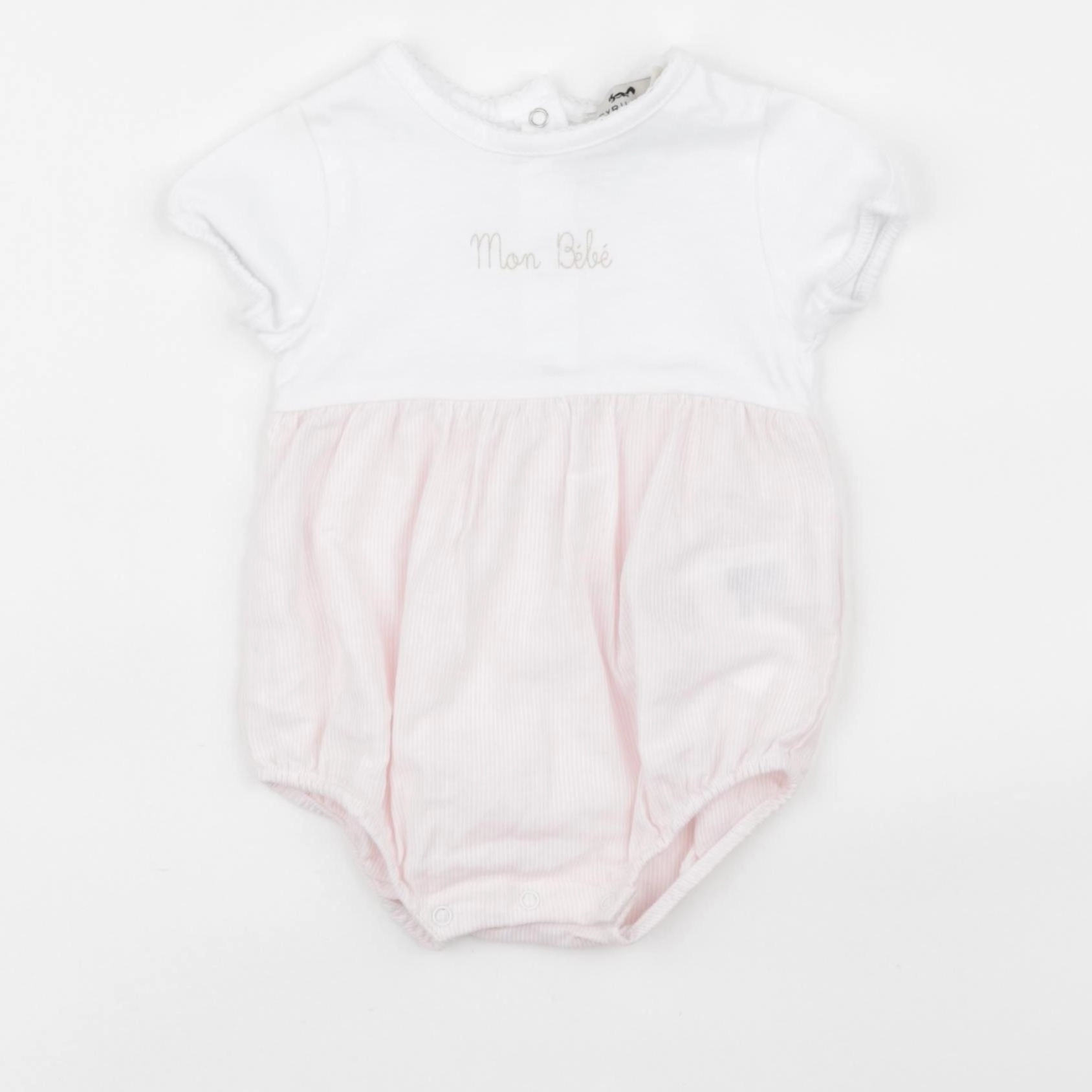 Cyrillus - combinaison blanc, rose - 3 mois