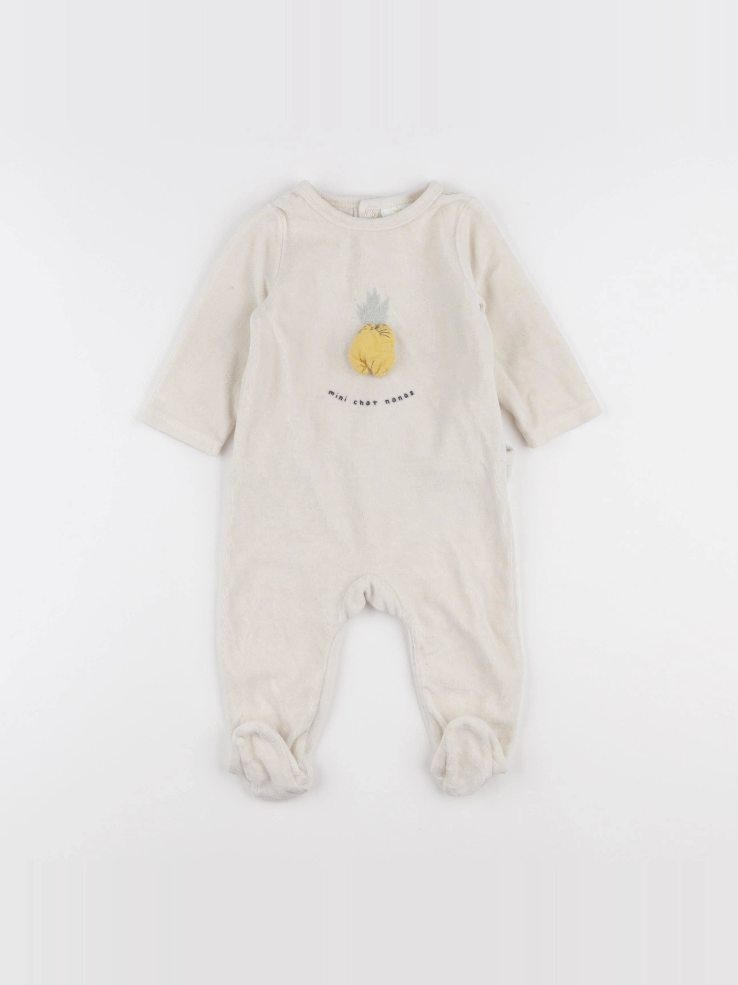 Tape à l'oeil - pyjama velours beige - 6 mois