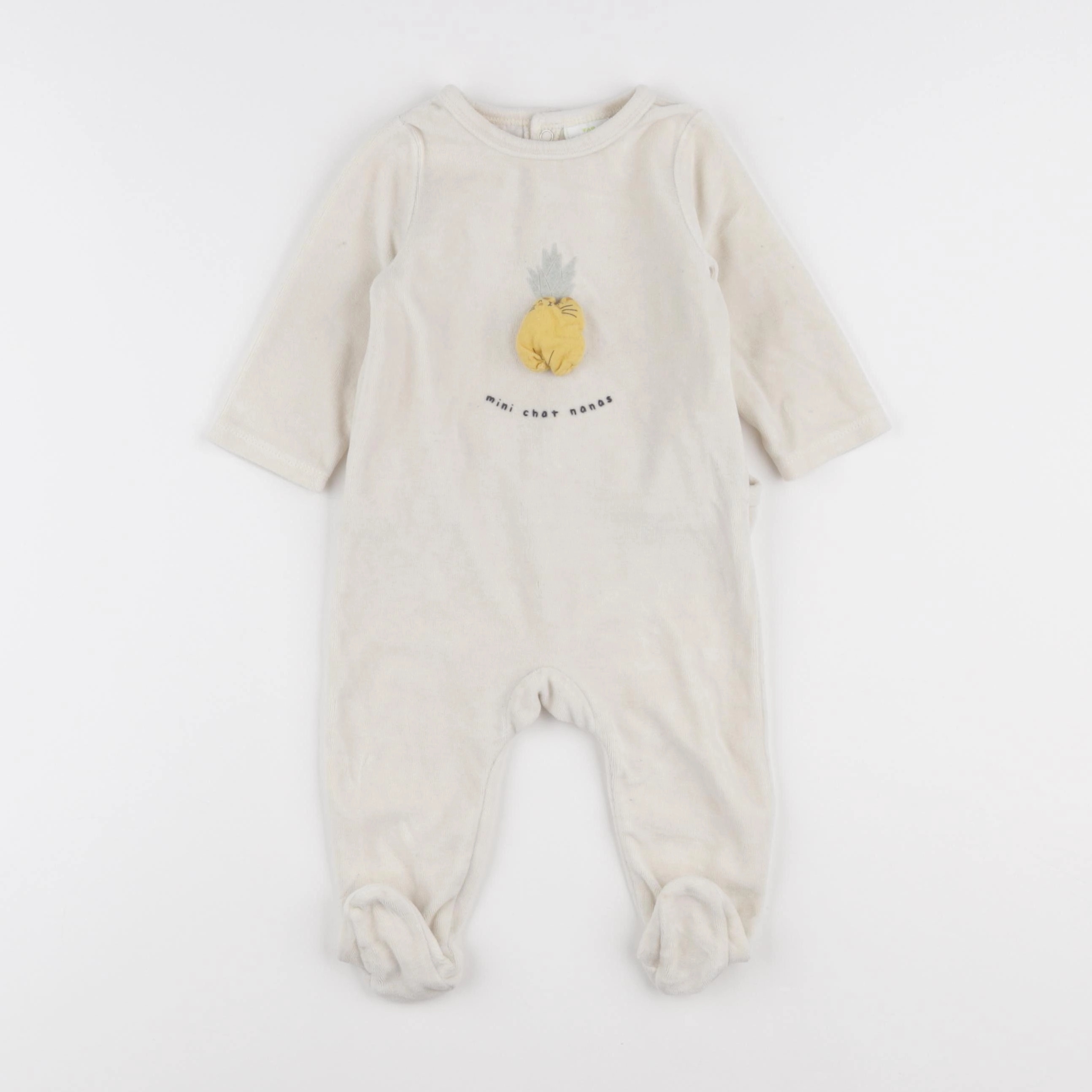 Tape à l'oeil - pyjama velours beige - 6 mois
