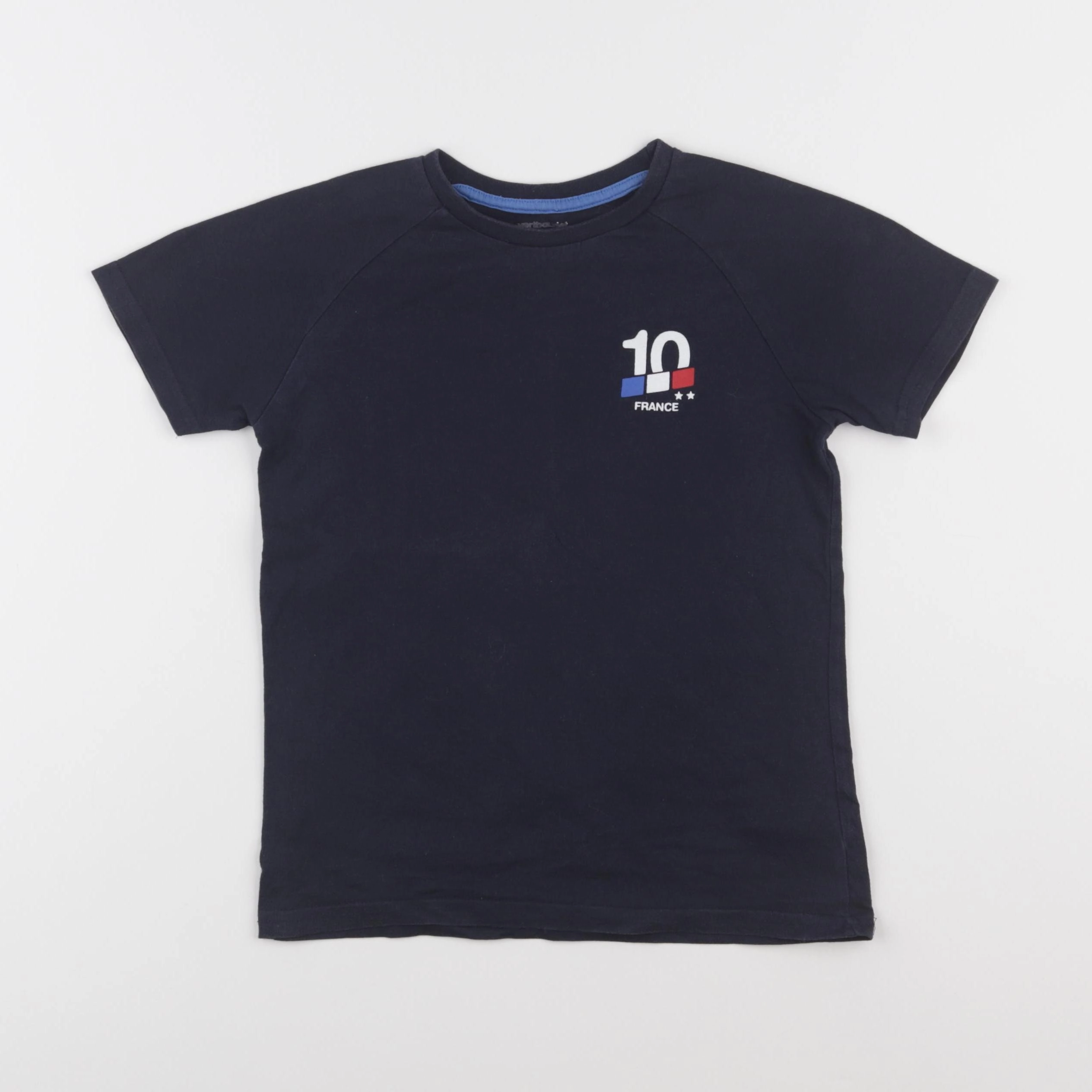 Vertbaudet - tee-shirt imprimé au dos bleu - 8 ans