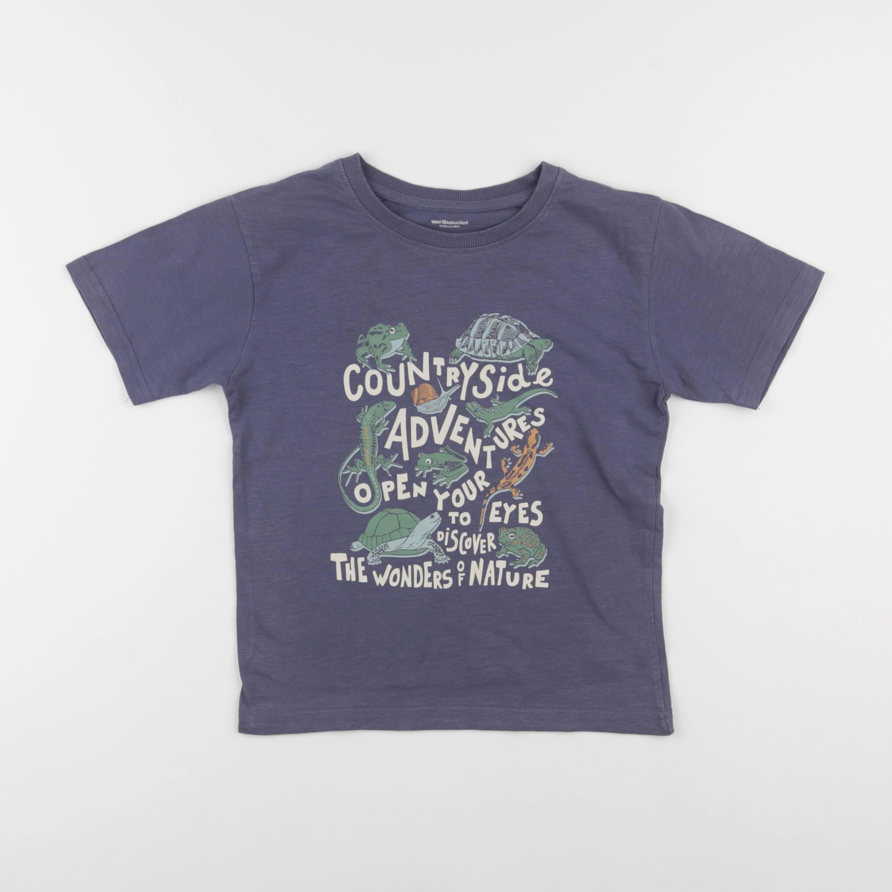 Vertbaudet - tee-shirt bleu - 8 ans