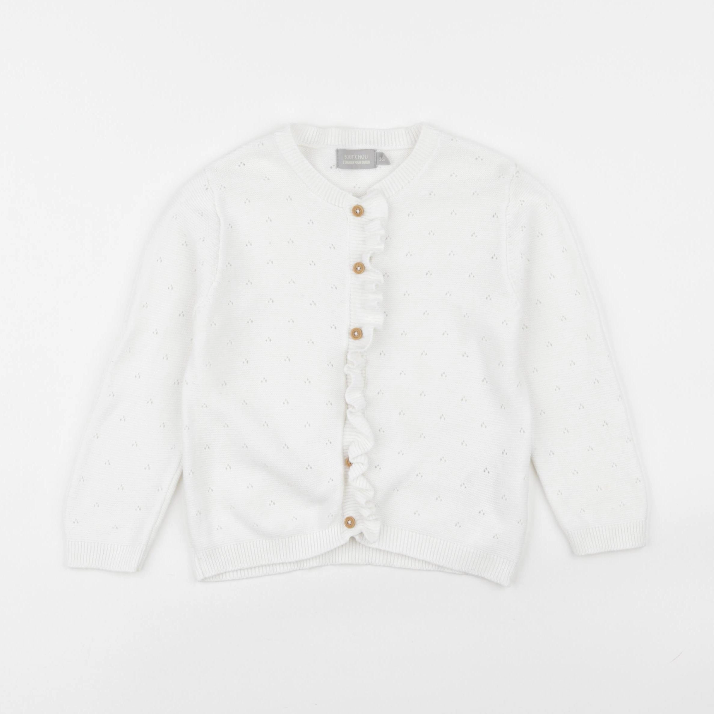Boutchou - gilet blanc - 36 mois