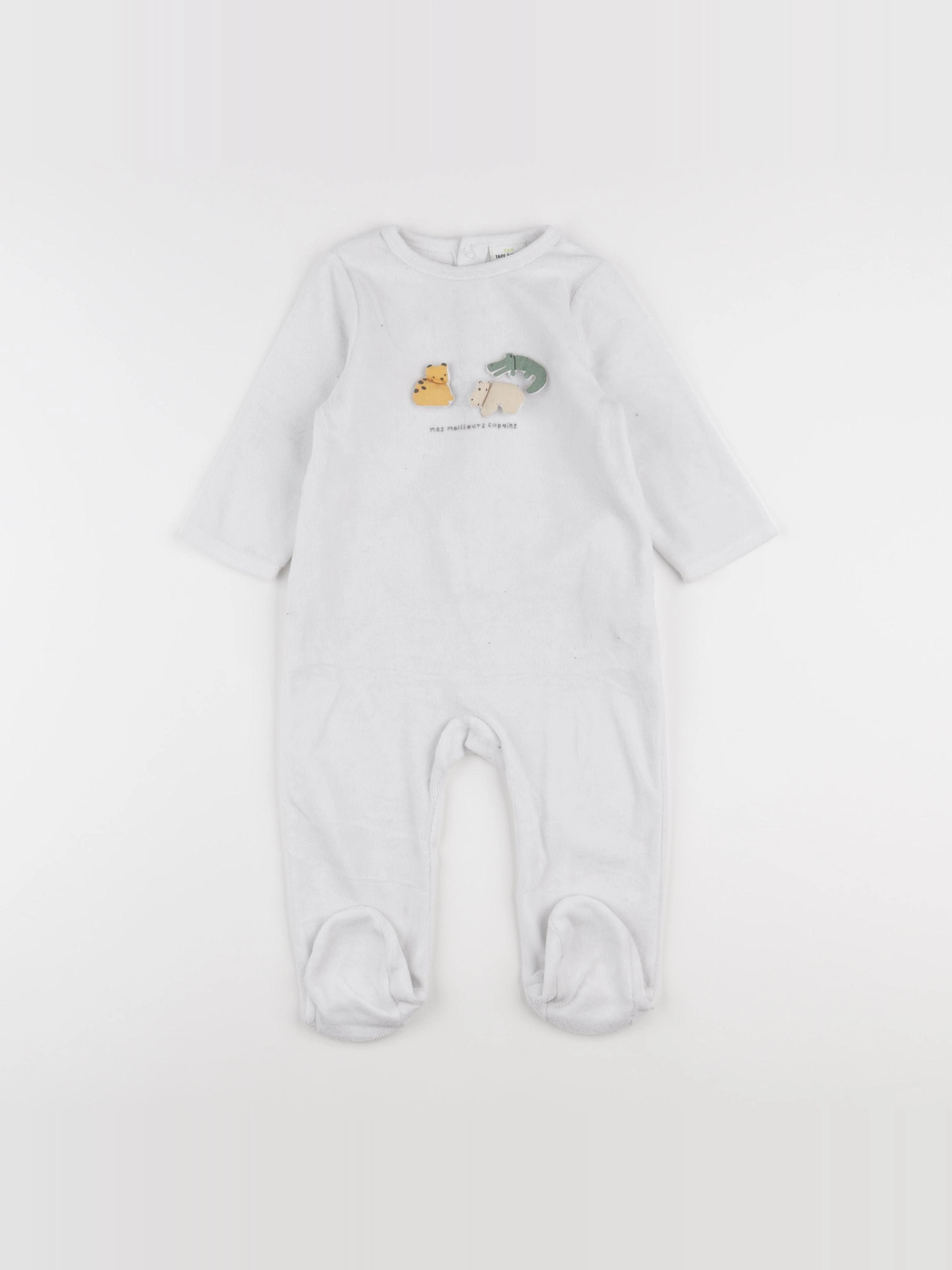 Tape à l'oeil - pyjama velours blanc - 18 mois