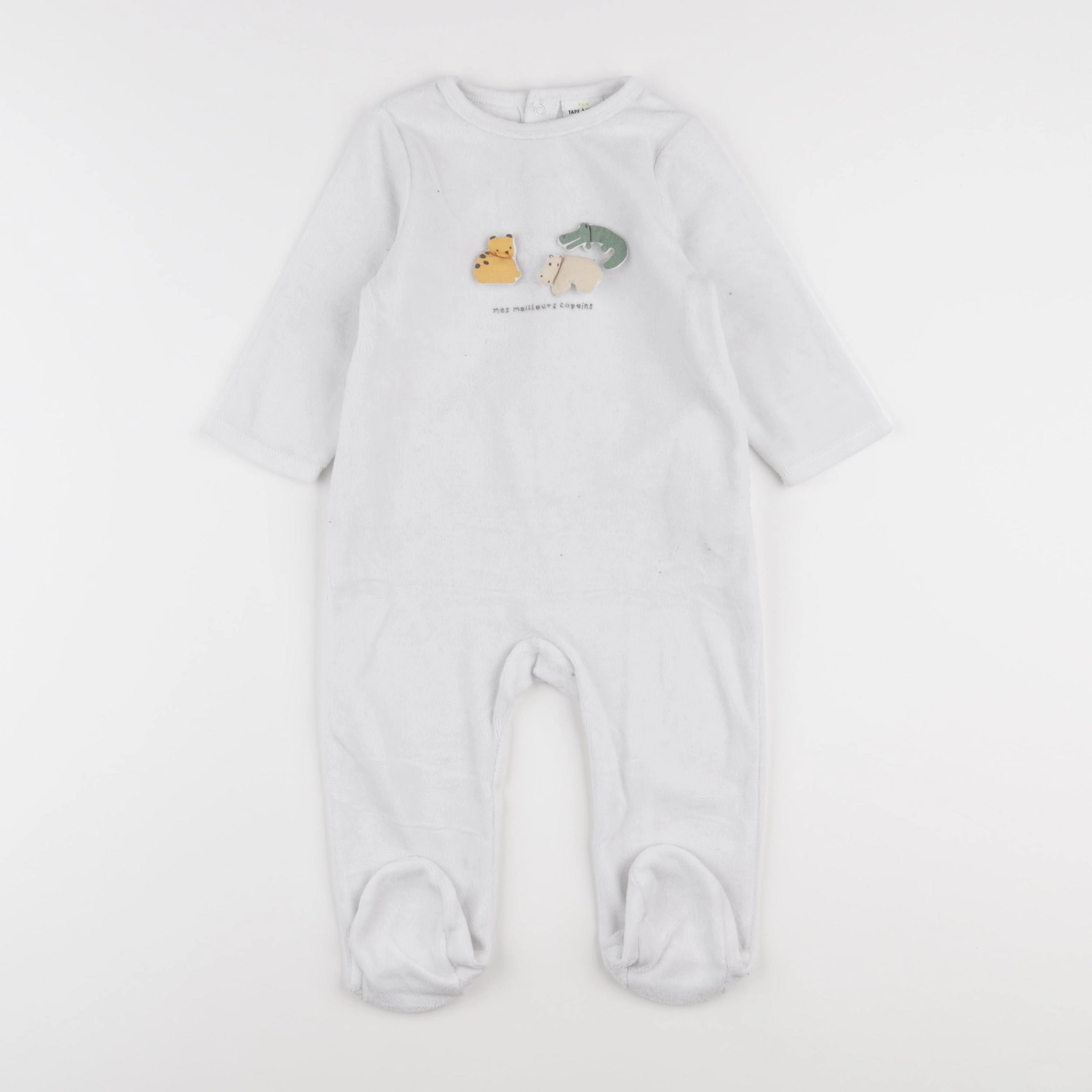 Tape à l'oeil - pyjama velours blanc - 18 mois