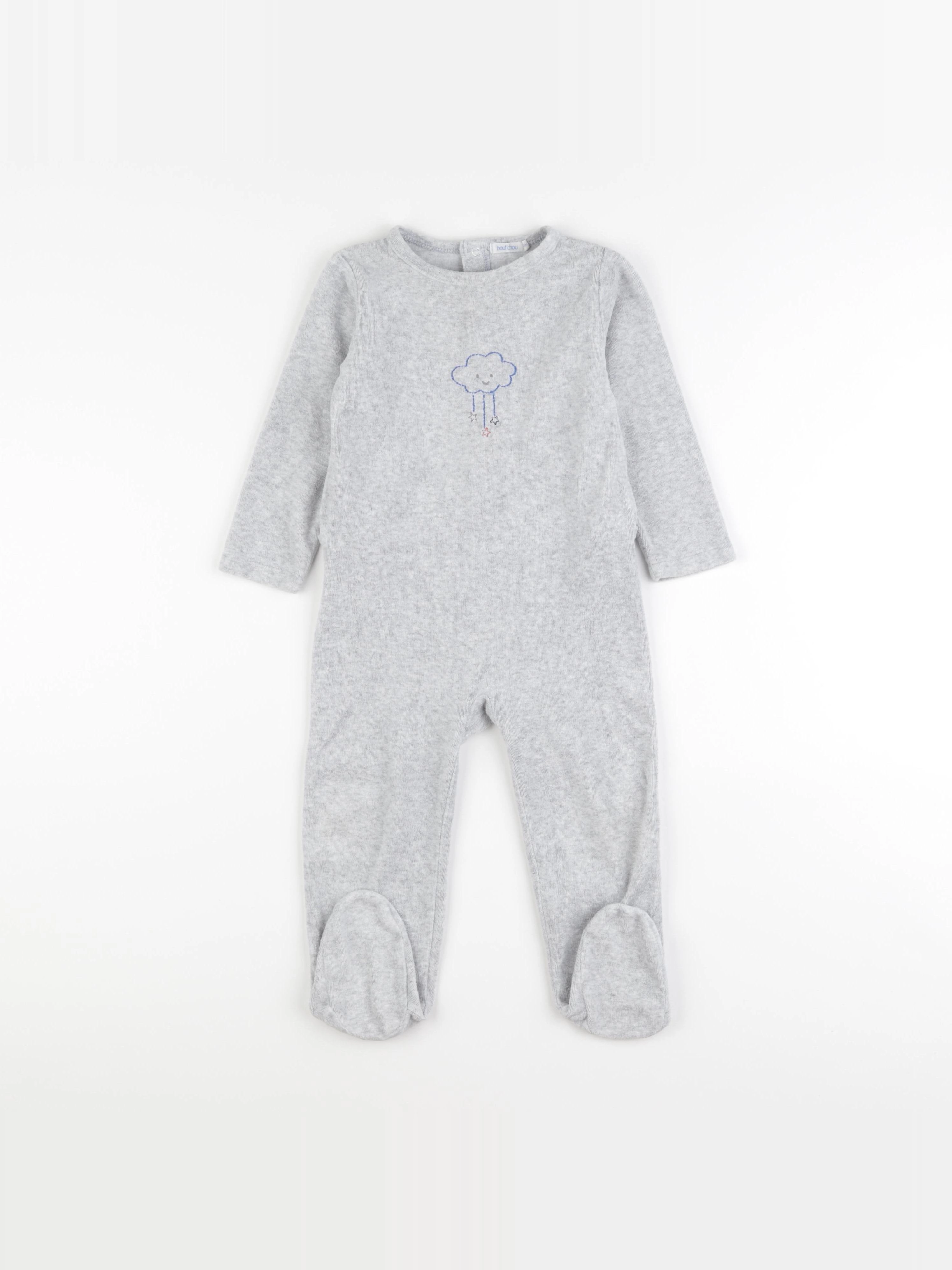 Boutchou - pyjama velours gris - 24 mois