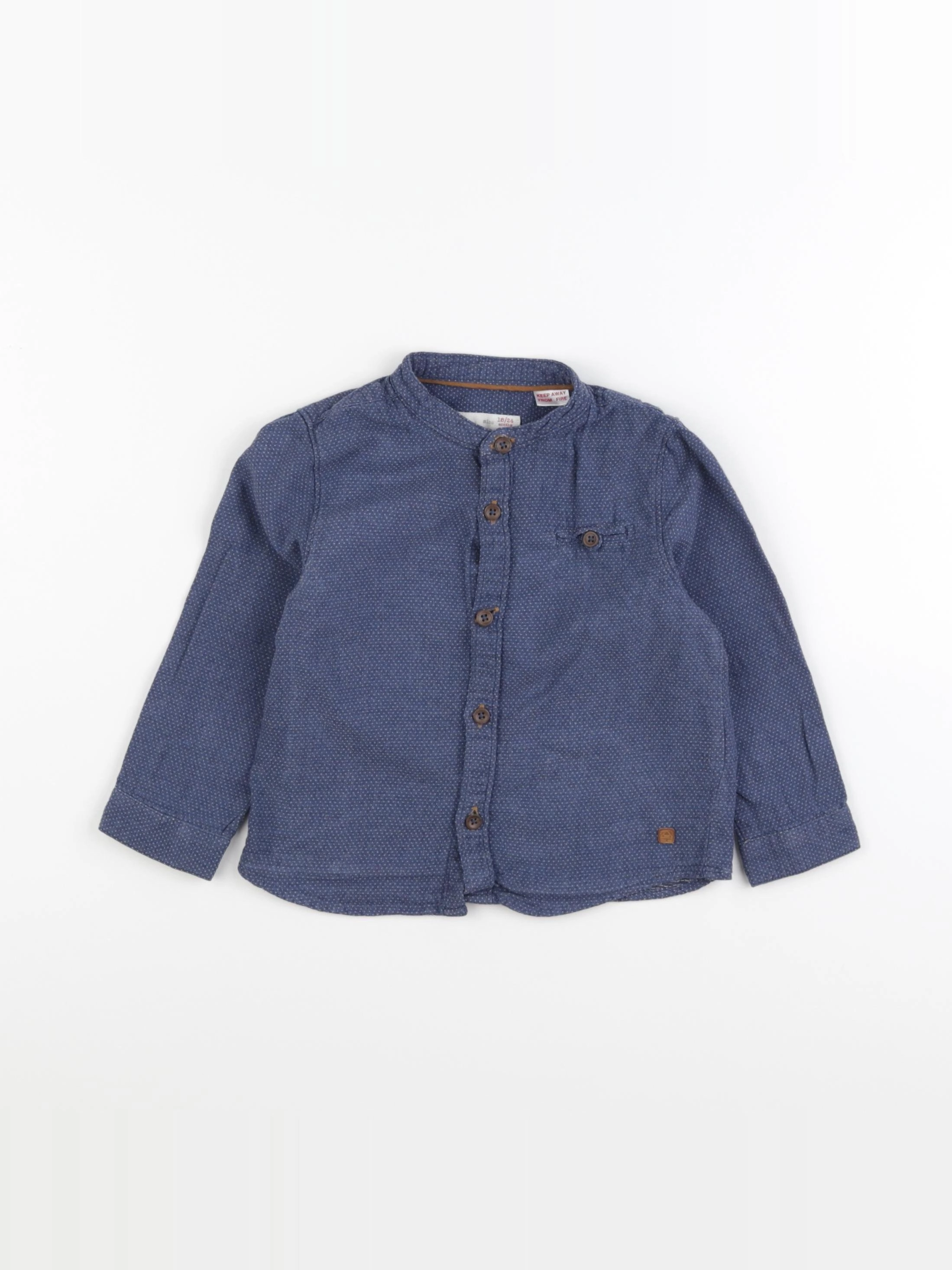 Zara - chemise bleu, blanc - 18/24 mois