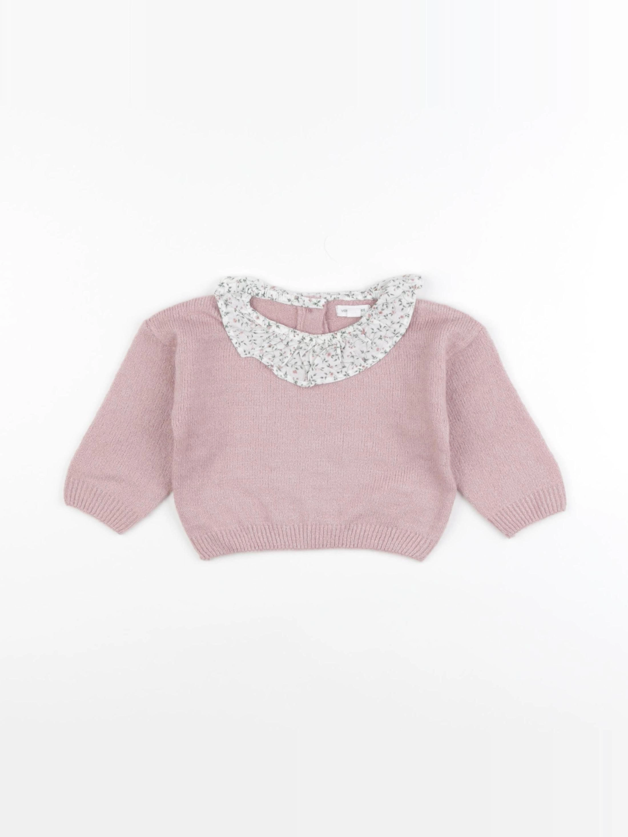 Vertbaudet - pull rose - 9 mois
