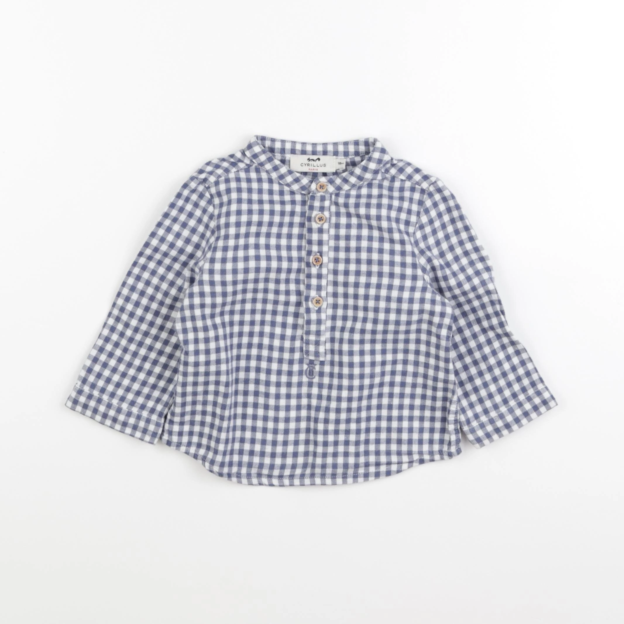 Cyrillus - chemise blanc, bleu - 18 mois