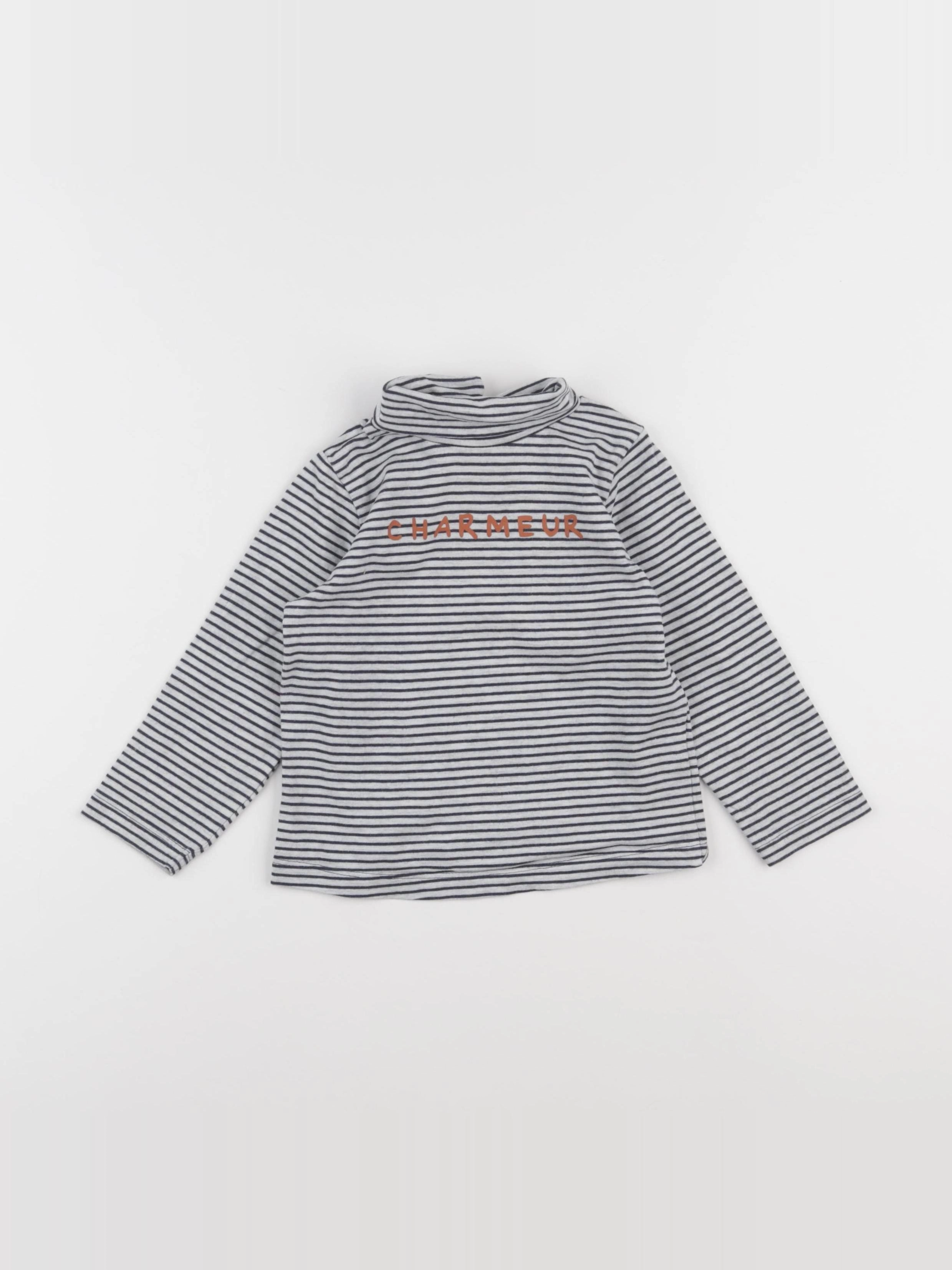 Tape à l'oeil - sous-pull gris, bleu - 24 mois