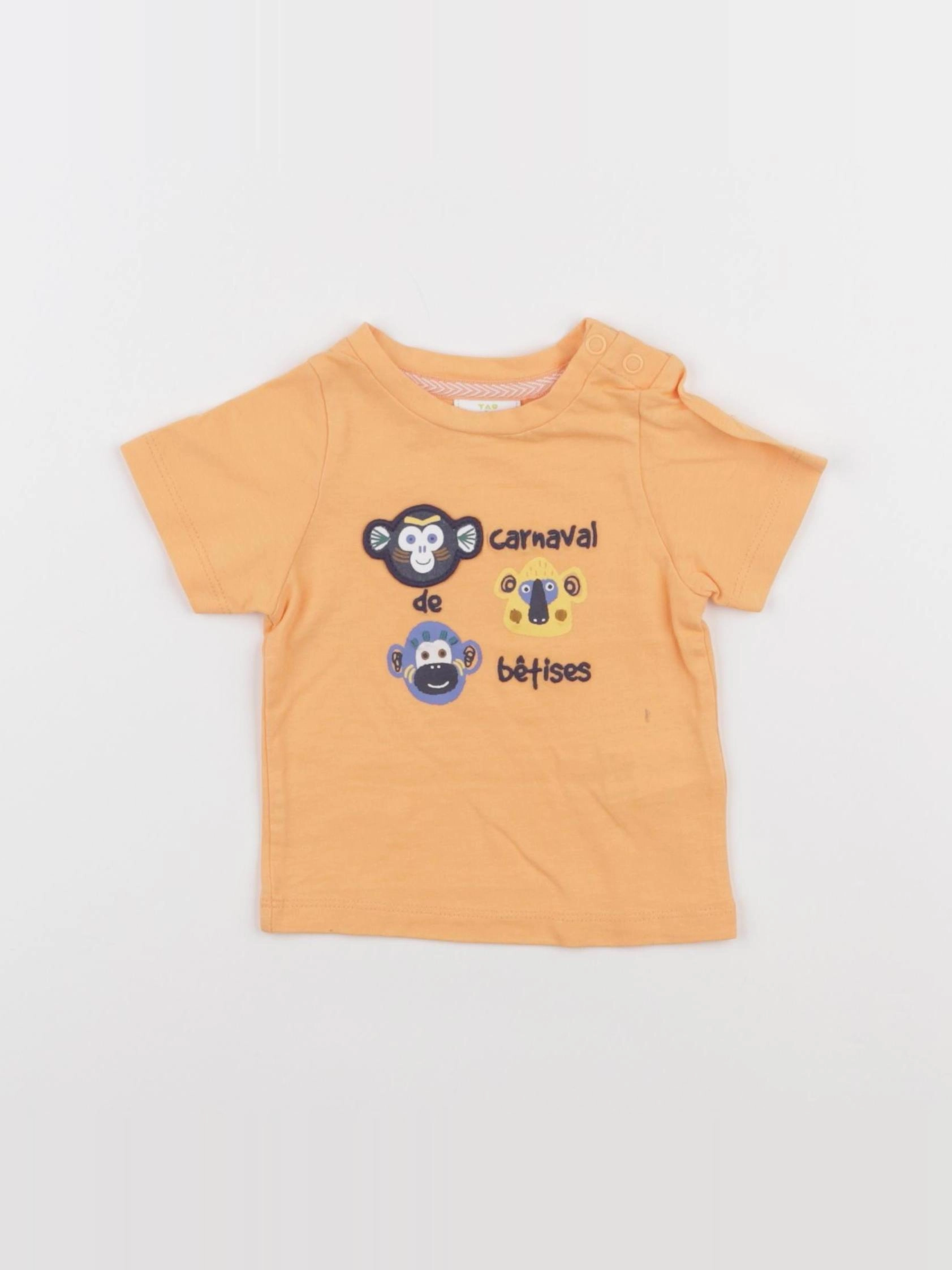 Tape à l'oeil - tee-shirt orange - 3 mois