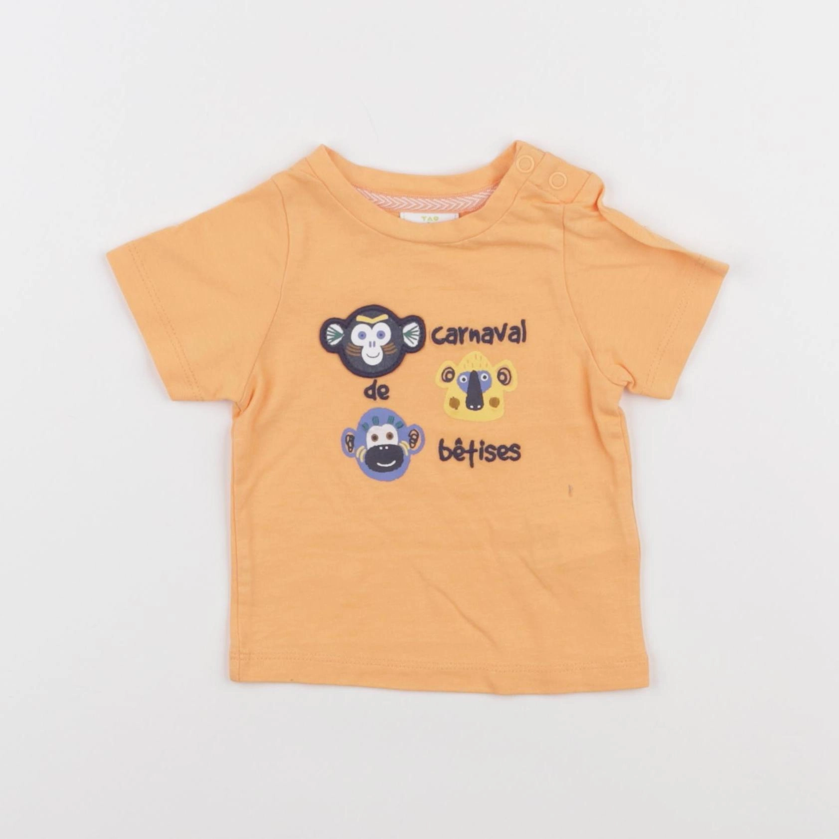 Tape à l'oeil - tee-shirt orange - 3 mois
