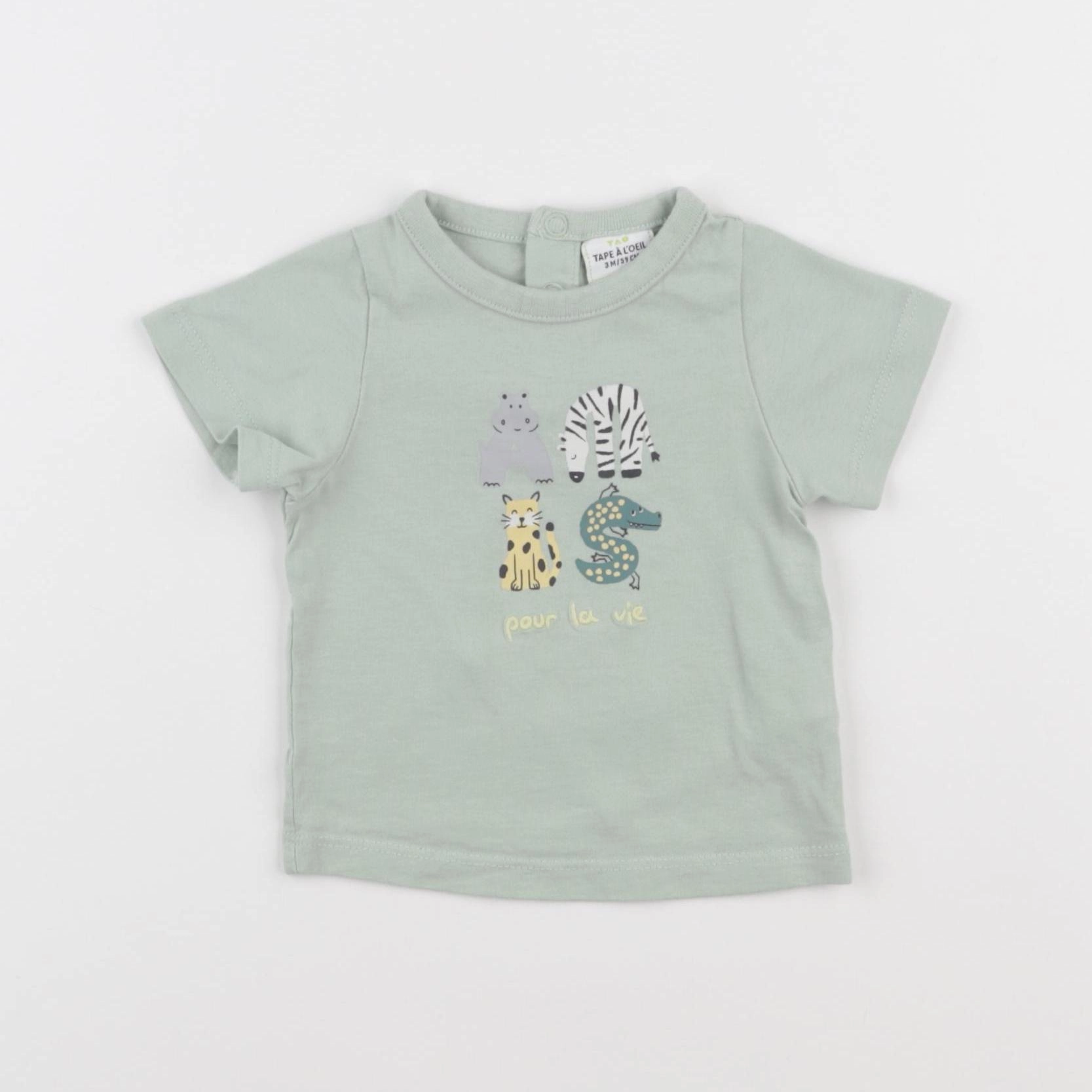 Tape à l'oeil - tee-shirt vert - 3 mois