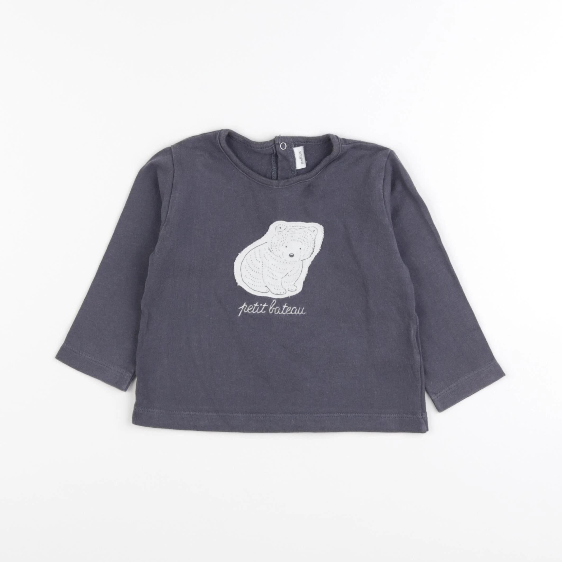 Petit Bateau - tee-shirt gris - 18 mois