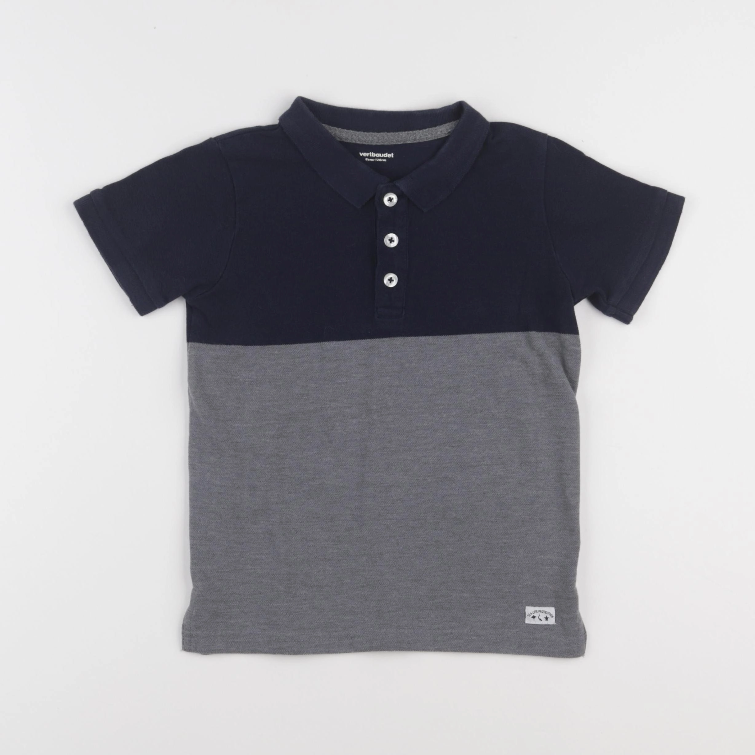 Vertbaudet - polo bleu - 8 ans