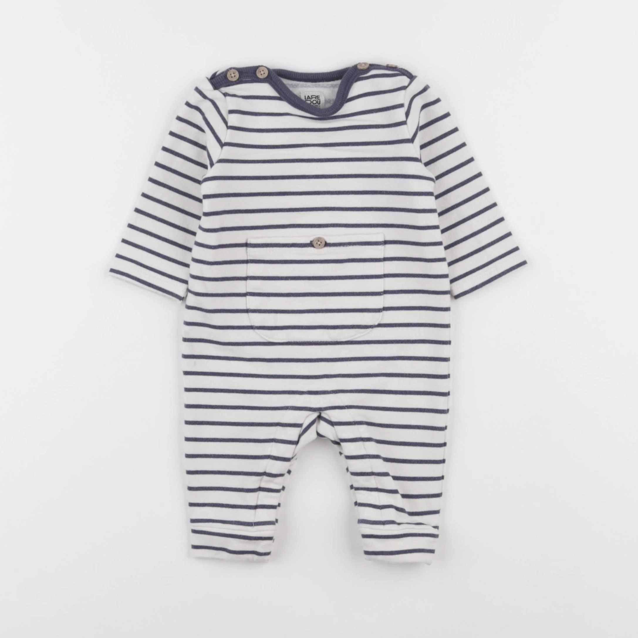 La Redoute - pyjama coton blanc, bleu - 3 mois