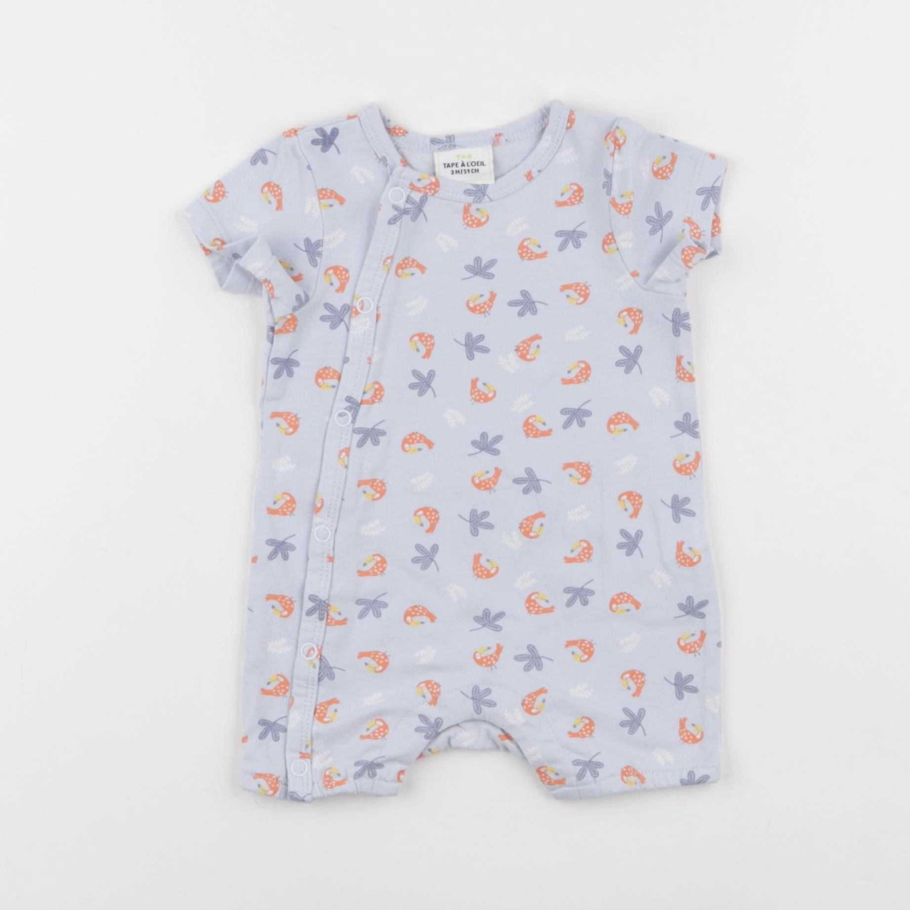 Tape à l'oeil - pyjama coton bleu - 3 mois