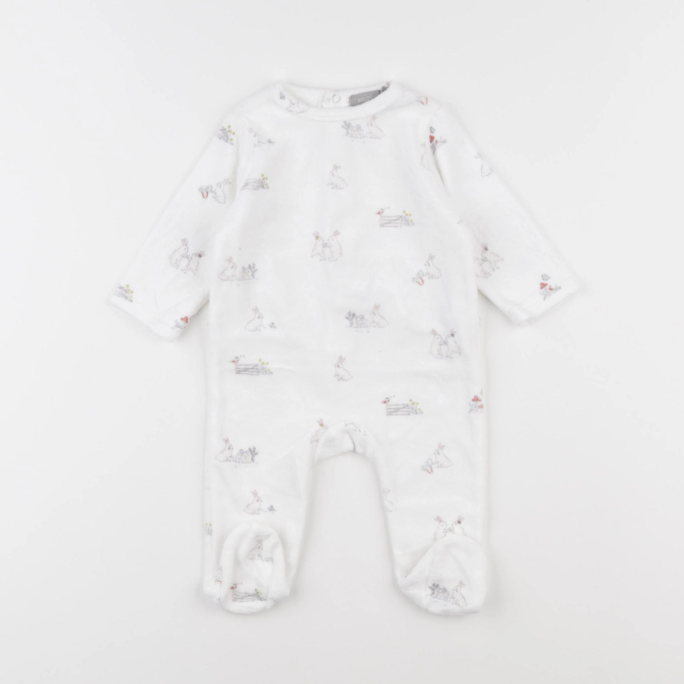 Boutchou - pyjama velours blanc - 3 mois