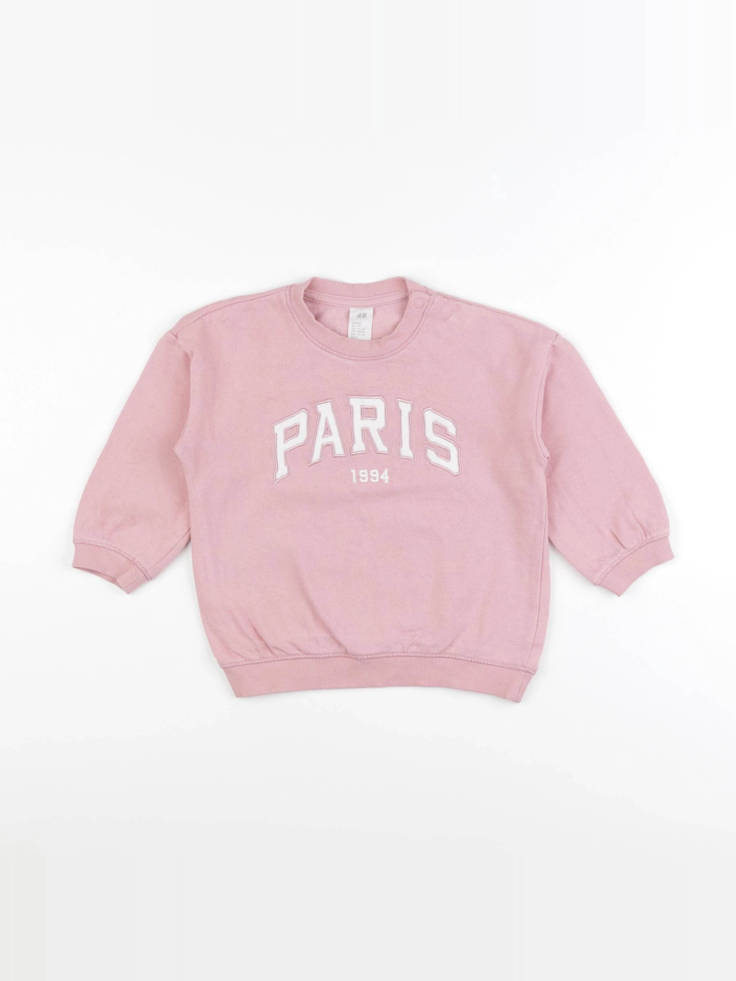 H&M - sweat rose - 18/24 mois