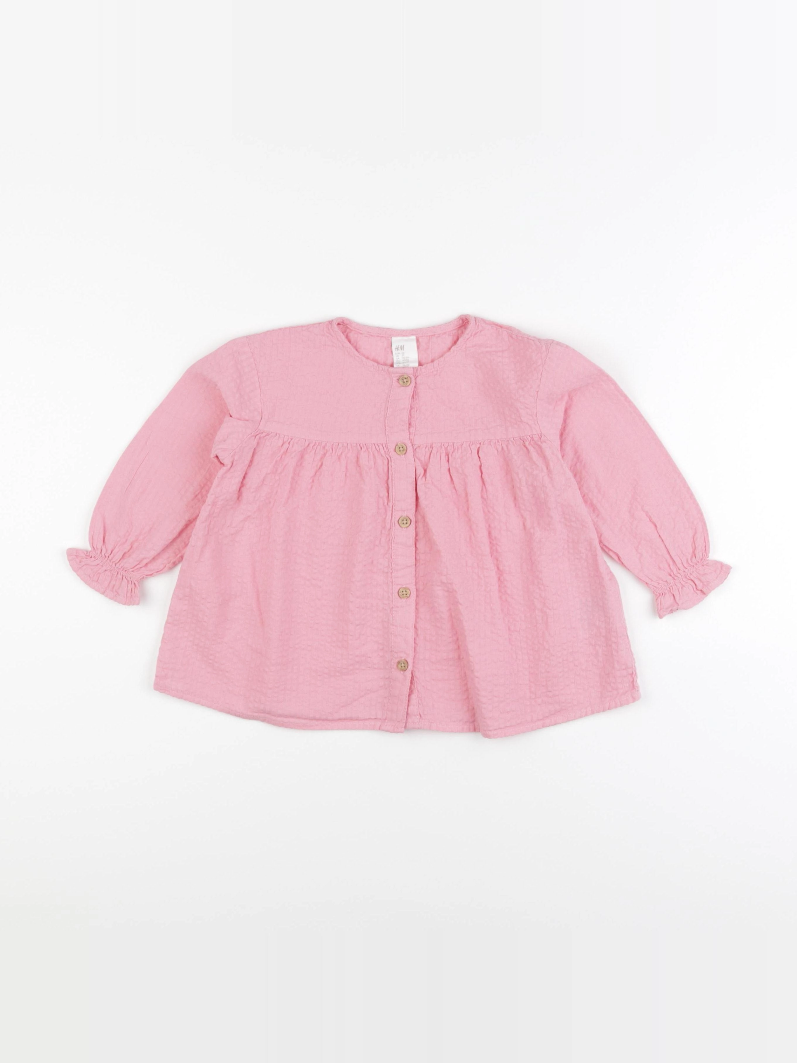 H&M - blouse rose - 18/24 mois