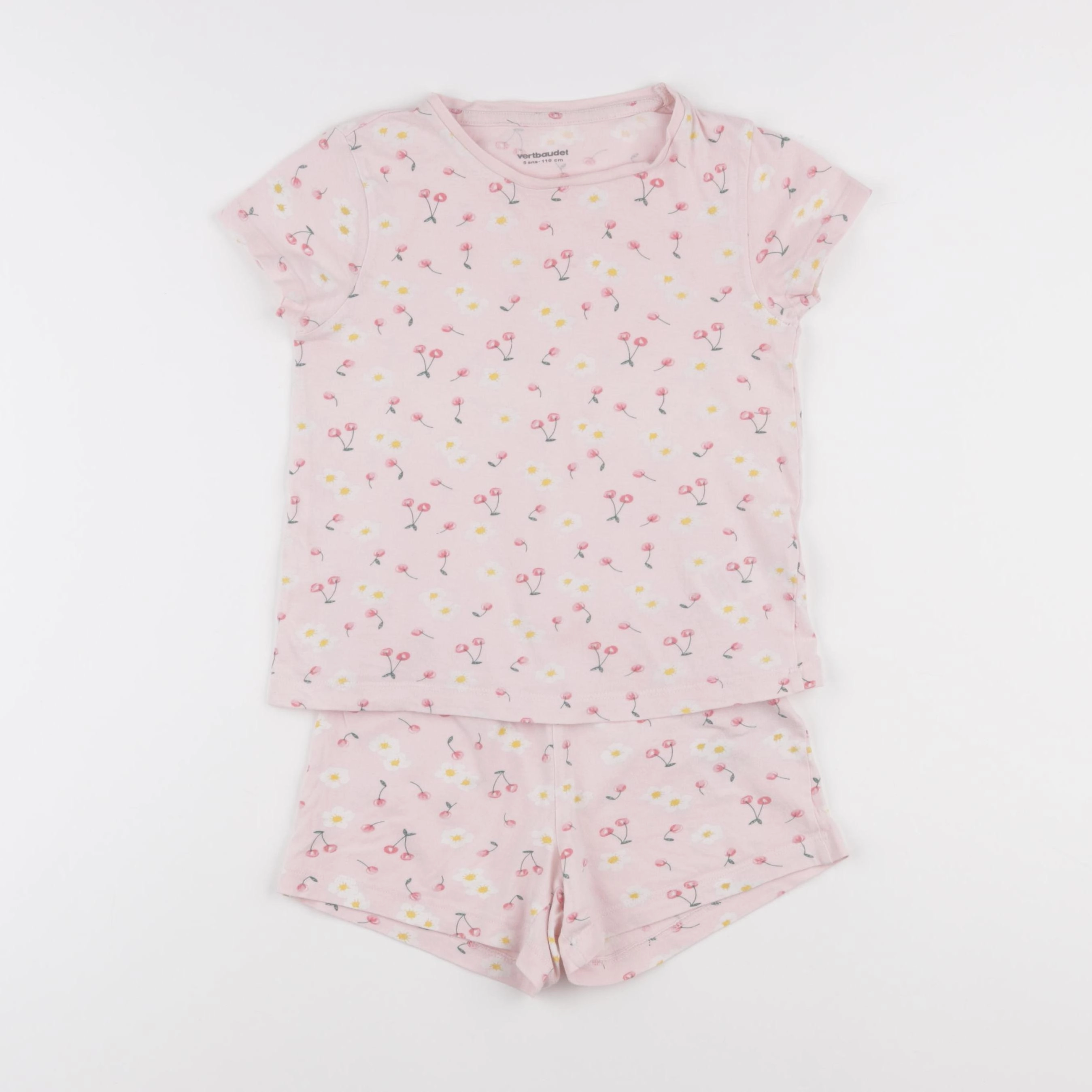 Vertbaudet - pyjama coton rose - 5 ans