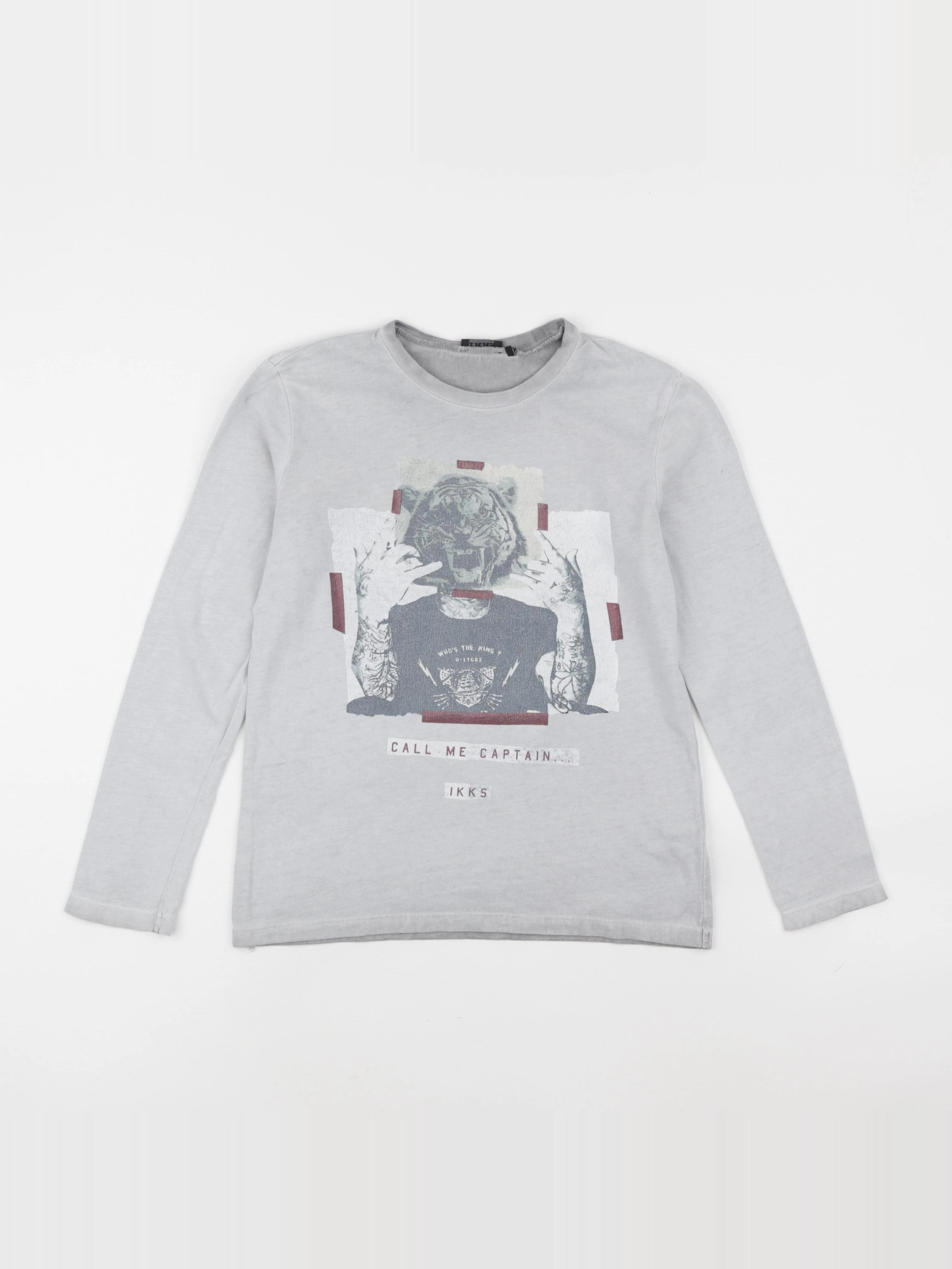 IKKS - tee-shirt gris - 8 ans