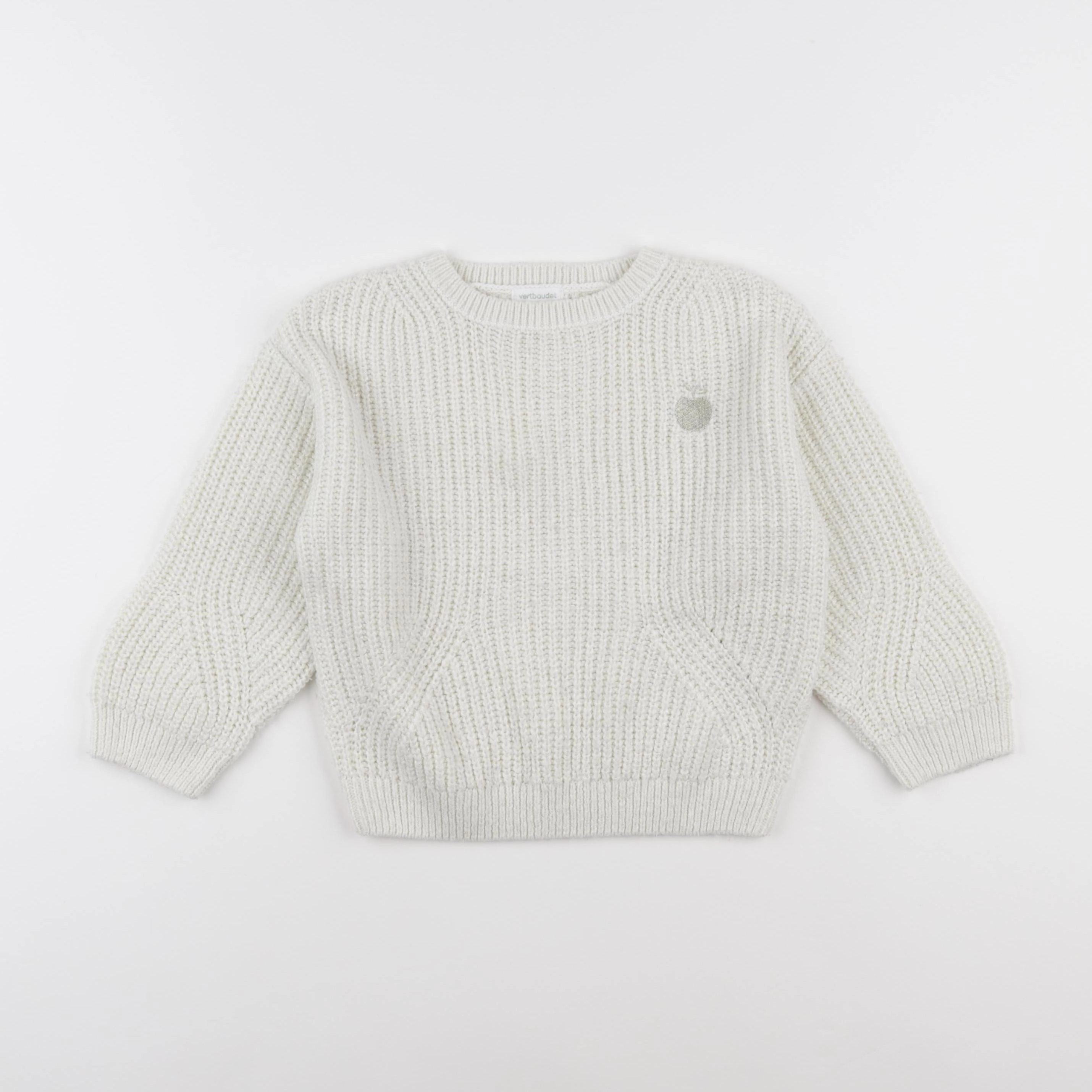 Vertbaudet - pull blanc, or - 6 ans