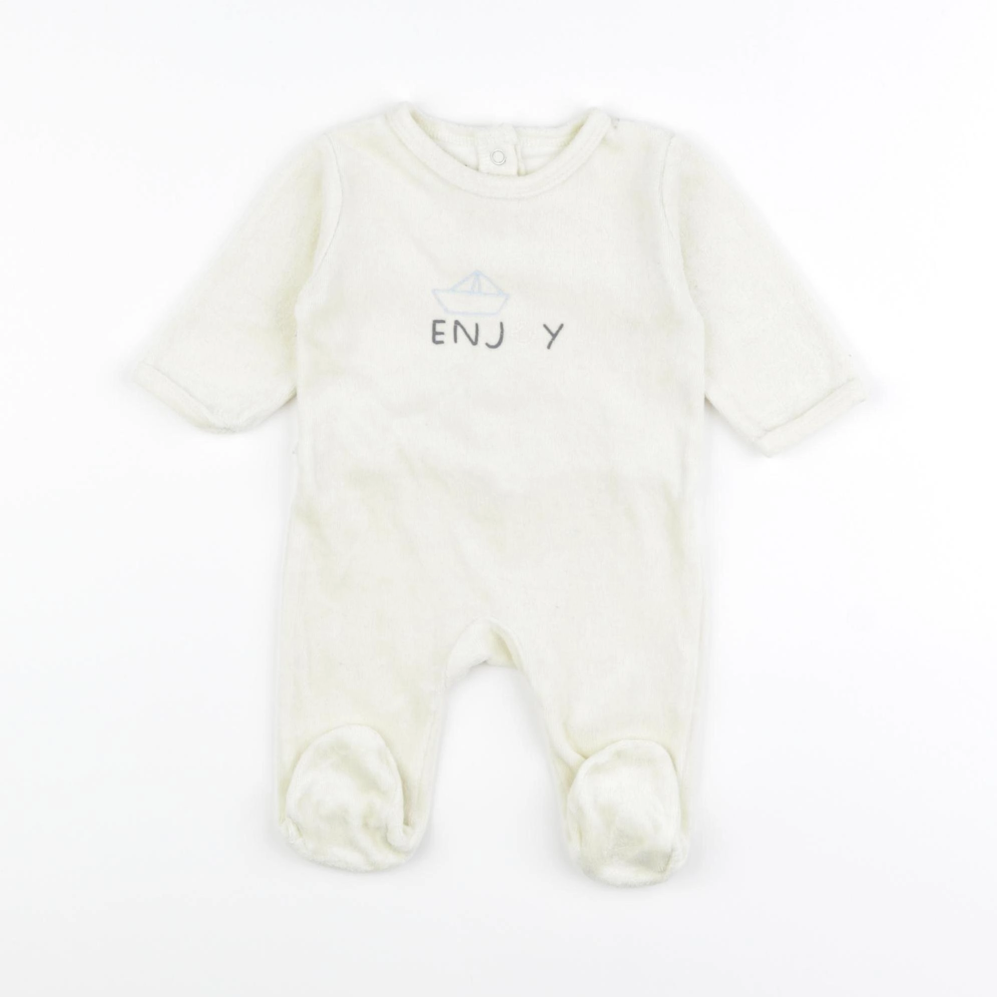 Vertbaudet - pyjama velours jaune - 1 mois