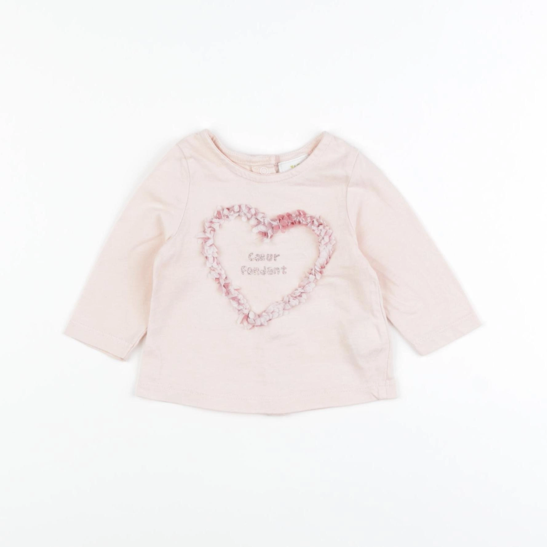 Tape à l'oeil - tee-shirt rose - 1 mois
