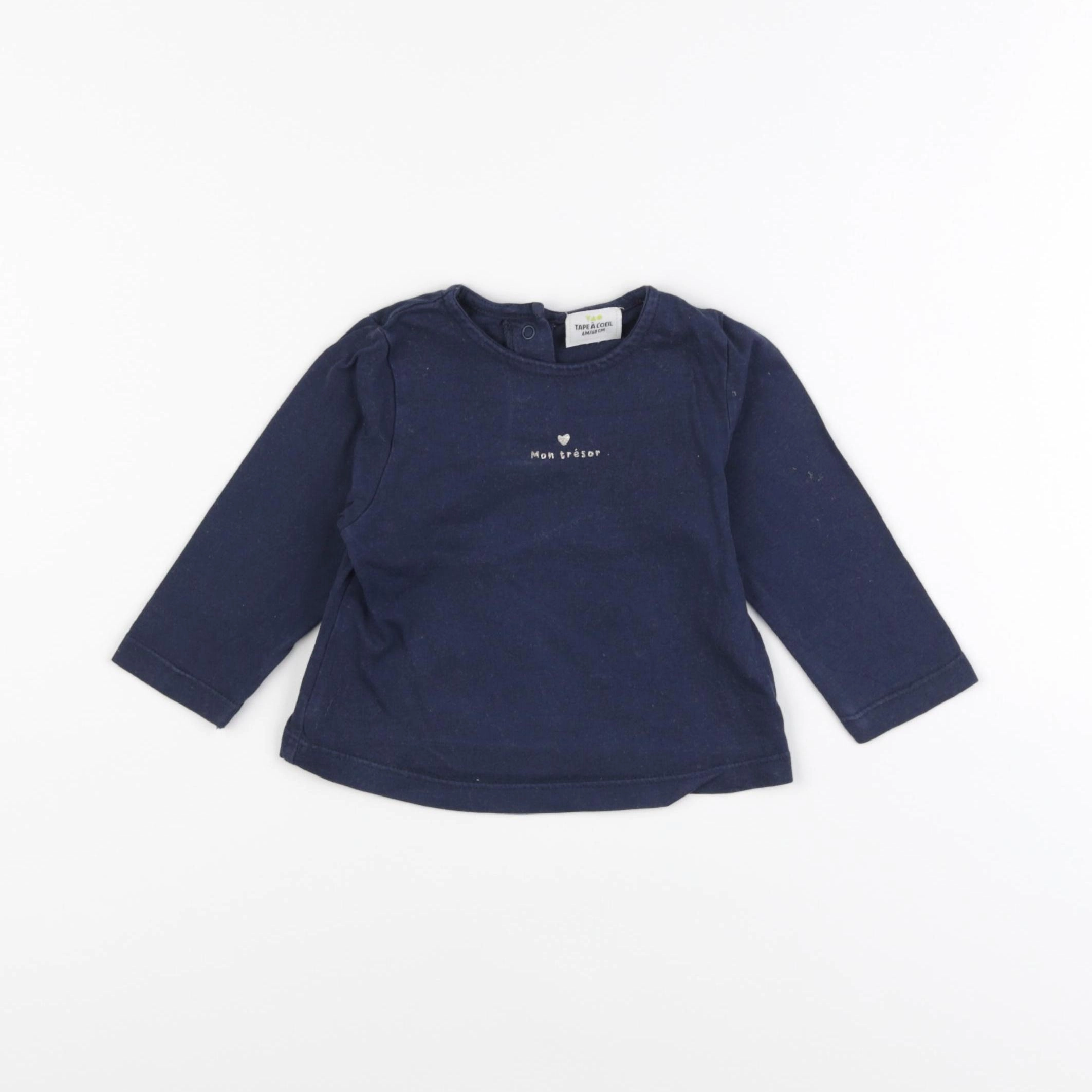 Tape à l'oeil - tee-shirt bleu - 6 mois