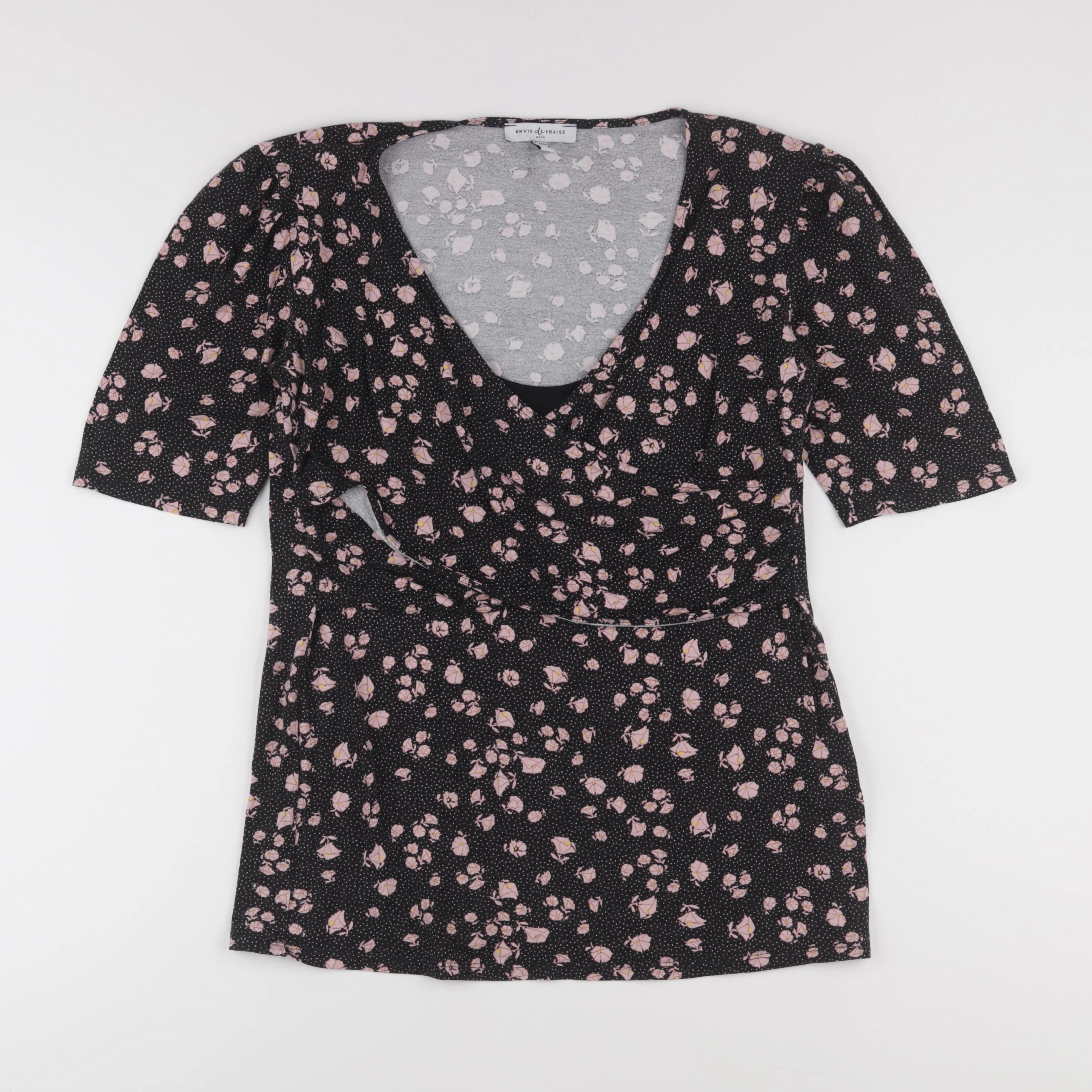 Envie de fraise - tee-shirt grossesse, allaitement noir - 42 à 44