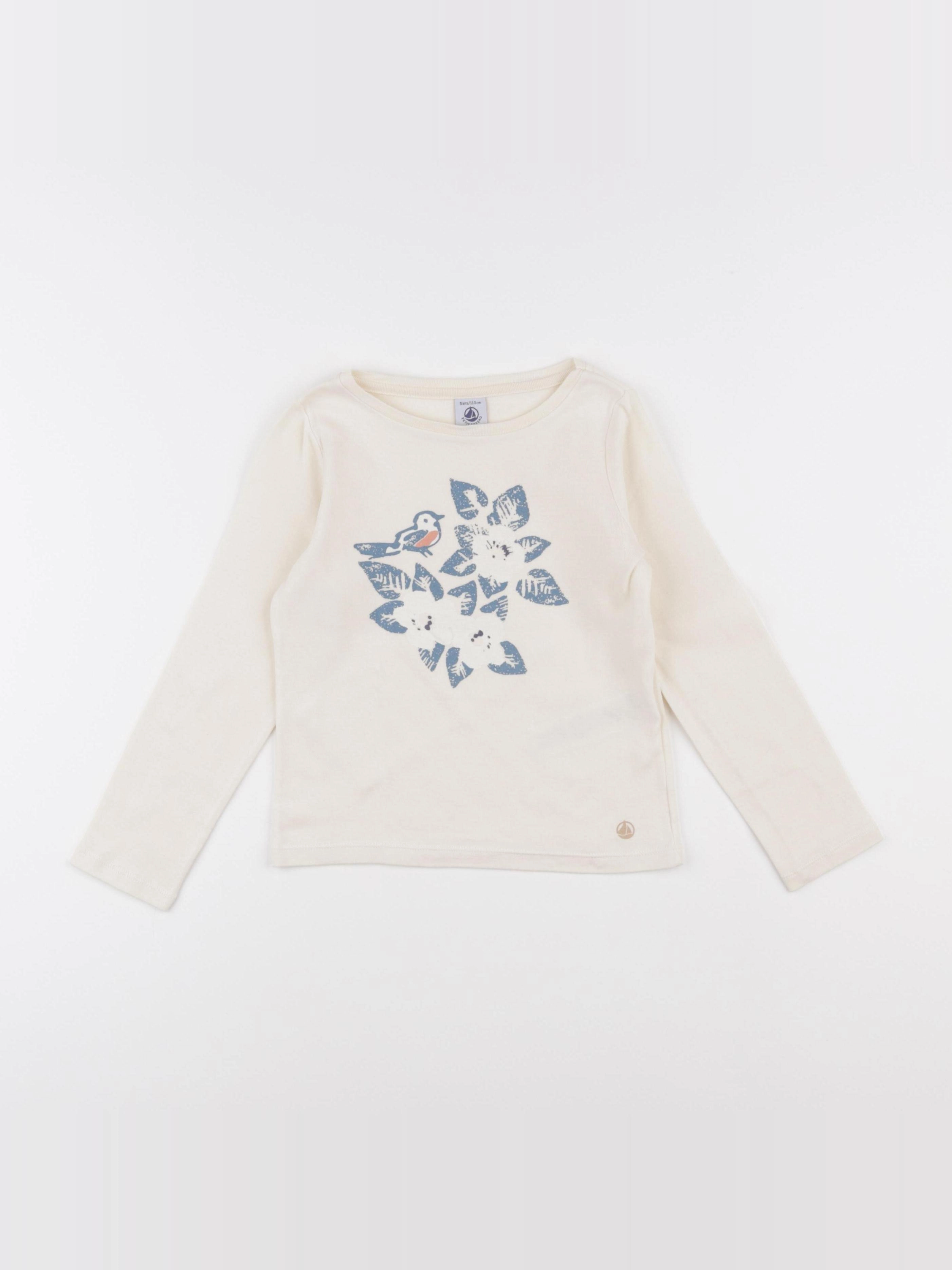 Petit Bateau - tee-shirt blanc - 5 ans