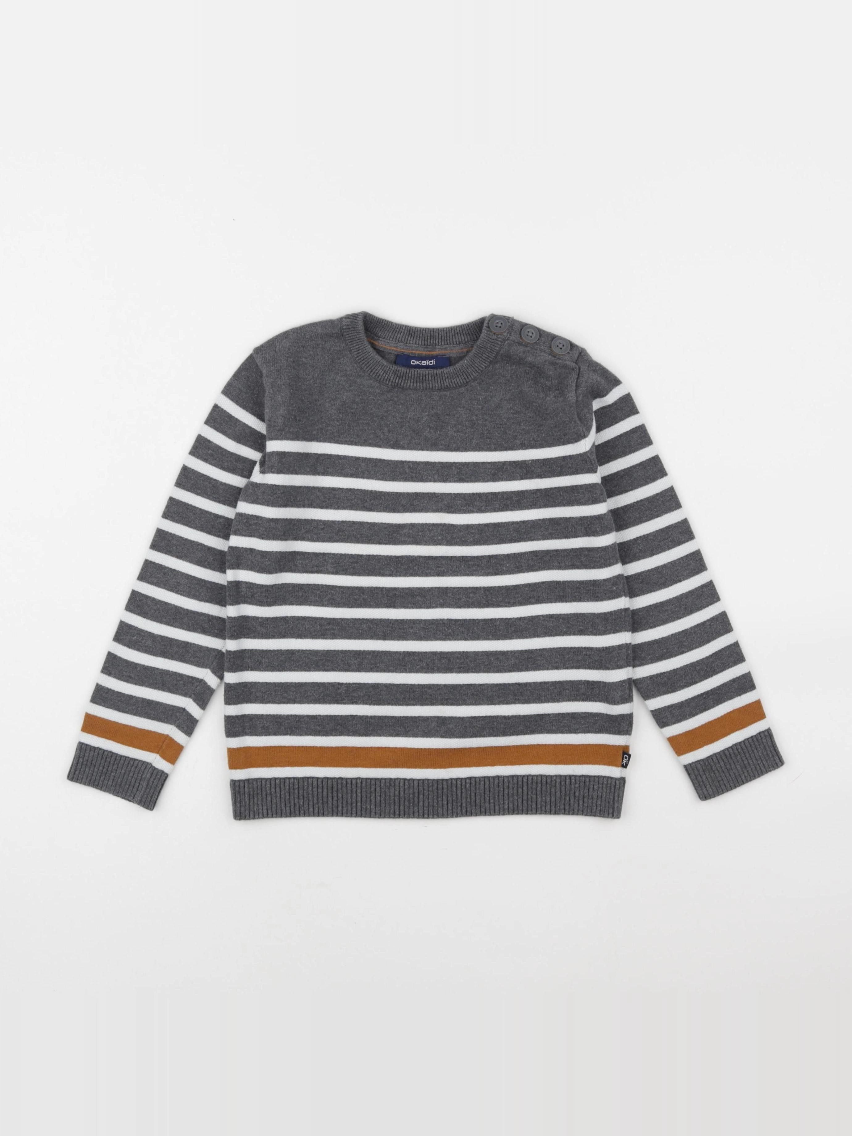 Okaidi - pull gris - 5 ans