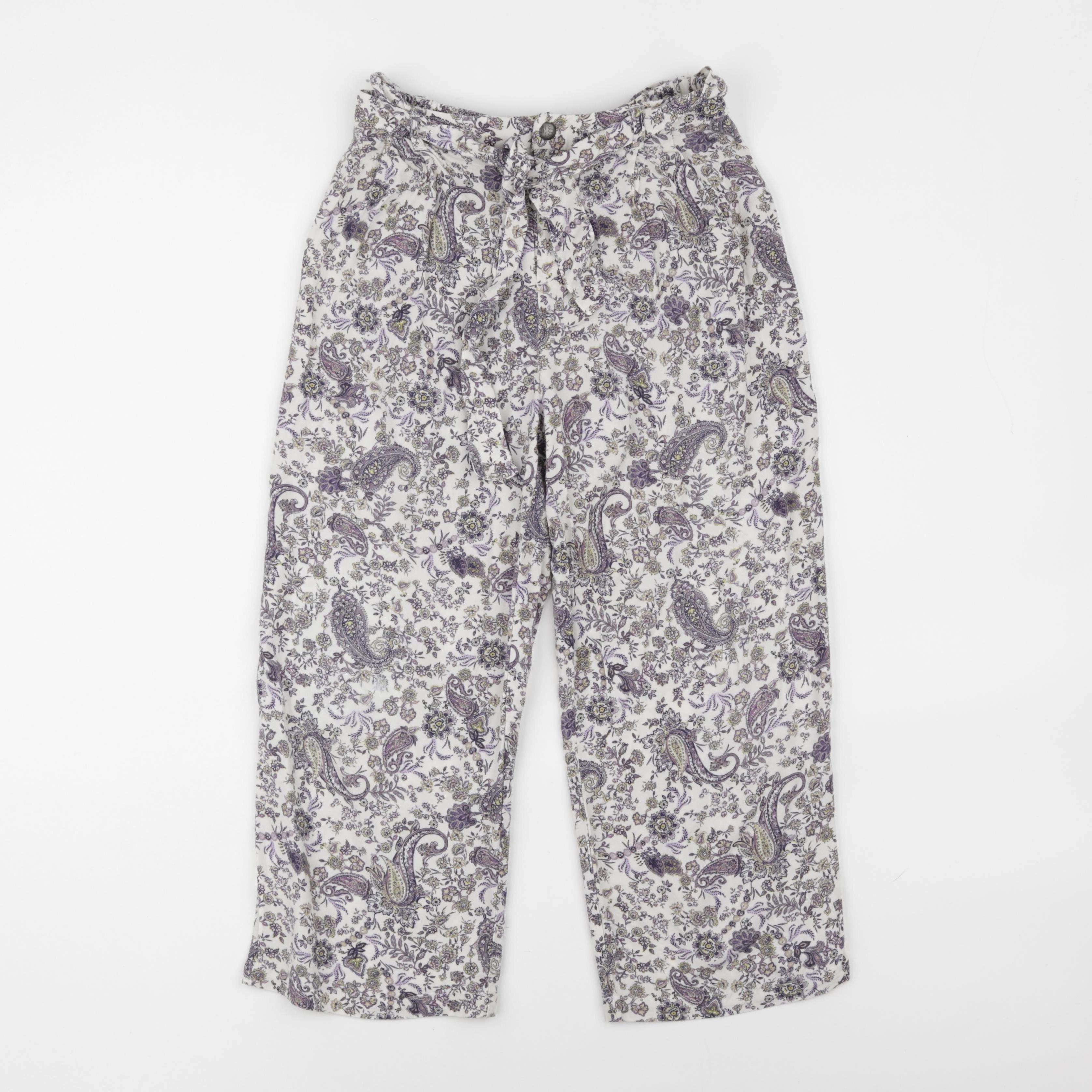 IKKS - pantalon blanc, violet - 10 ans