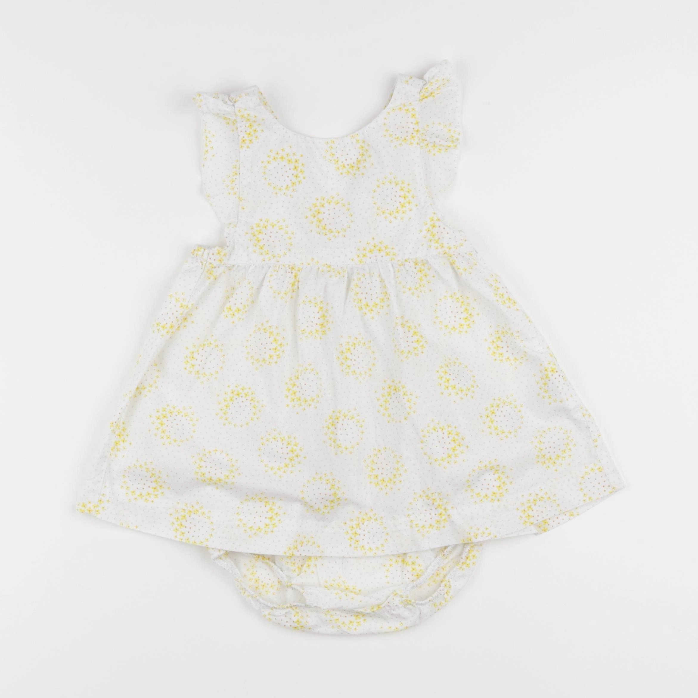 Jacadi - robe blanc, jaune - 12 mois