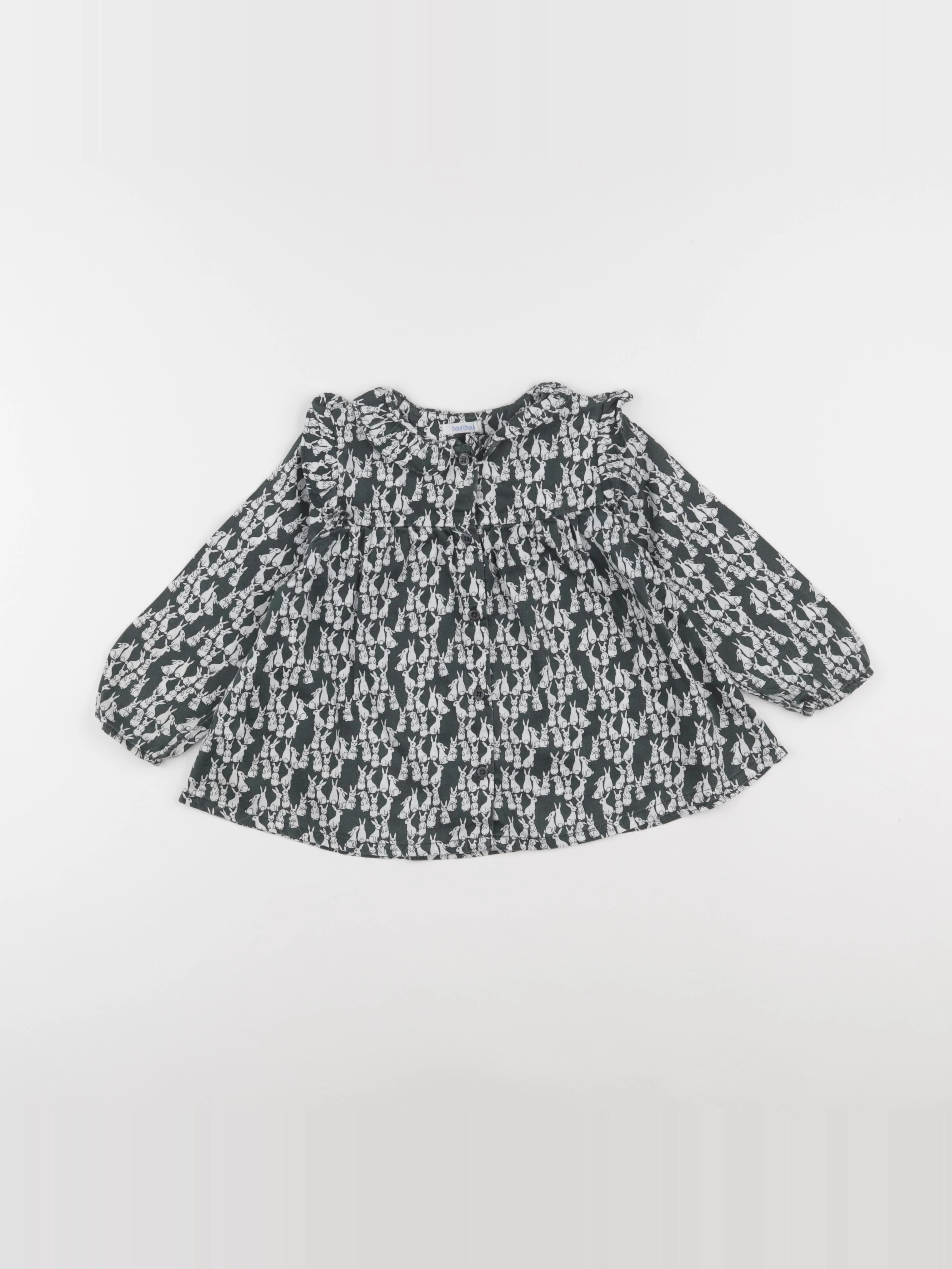 Boutchou - blouse vert, blanc - 36 mois