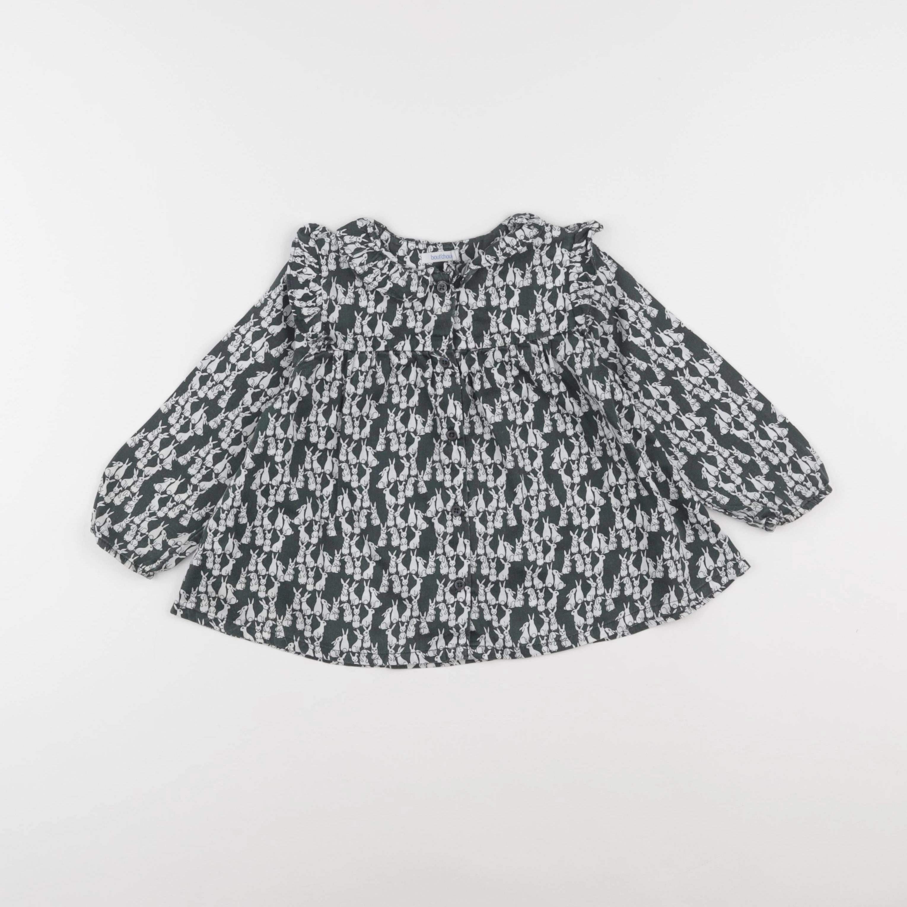 Boutchou - blouse vert, blanc - 36 mois