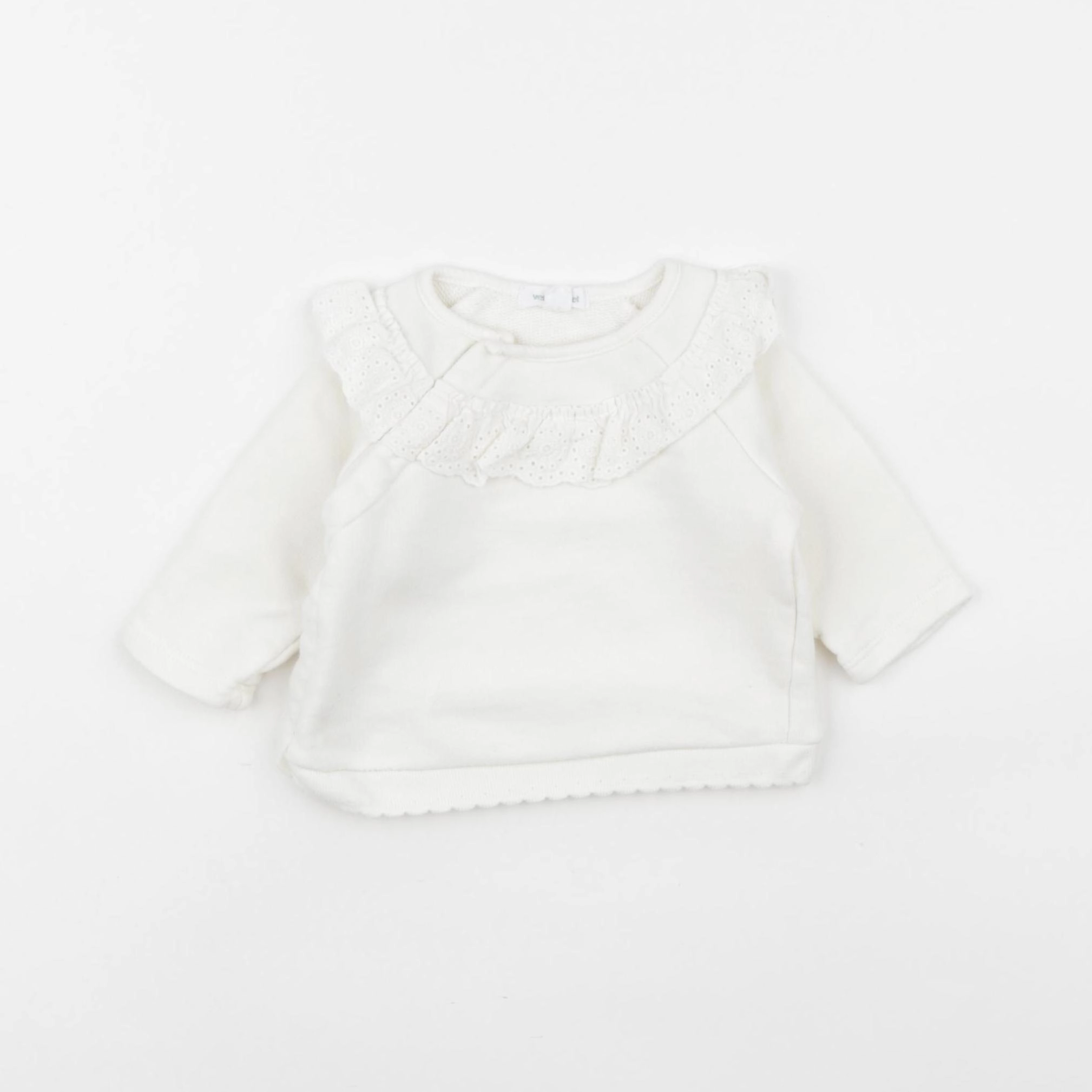 Vertbaudet - sweat blanc - 3 mois
