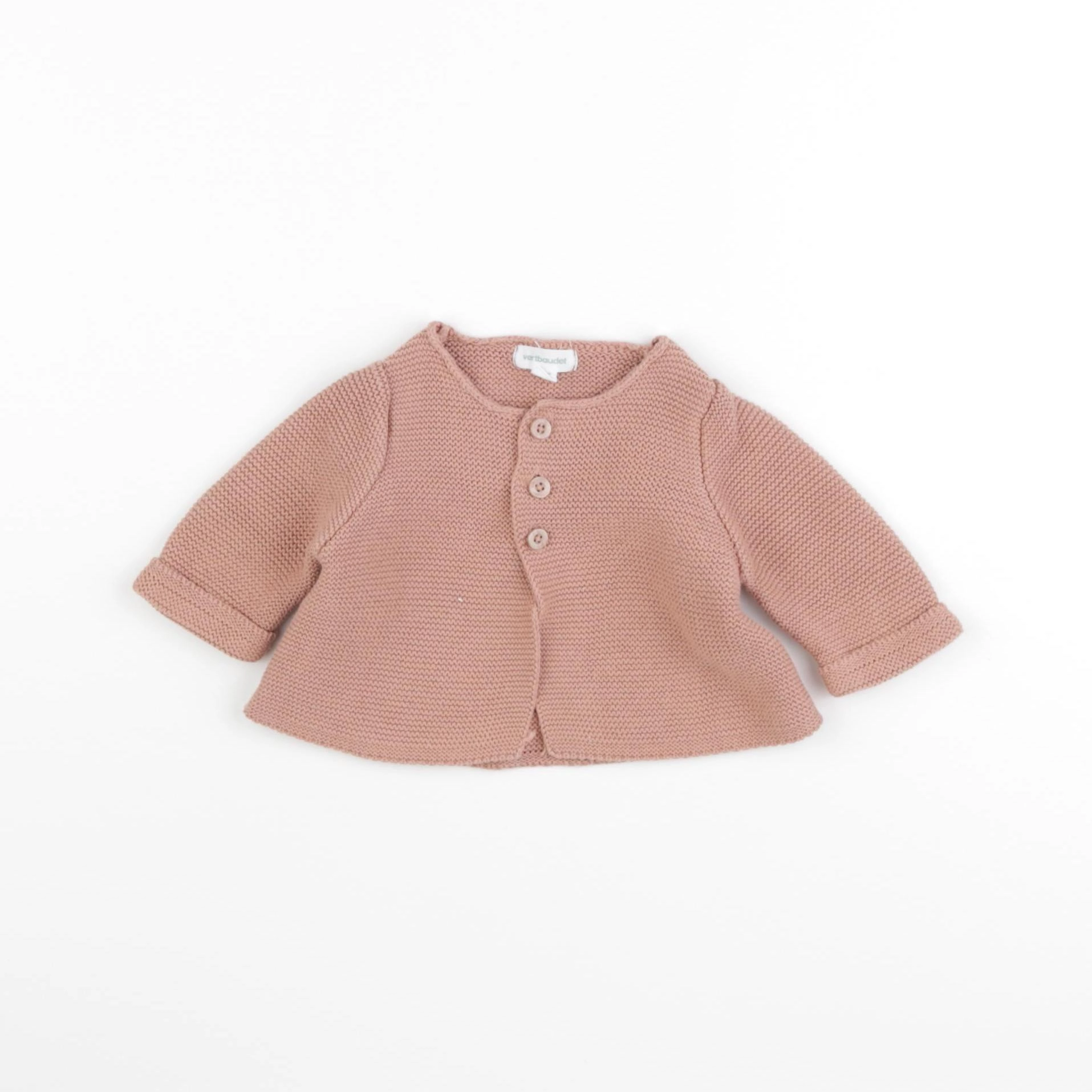 Vertbaudet - gilet rose - 1 mois