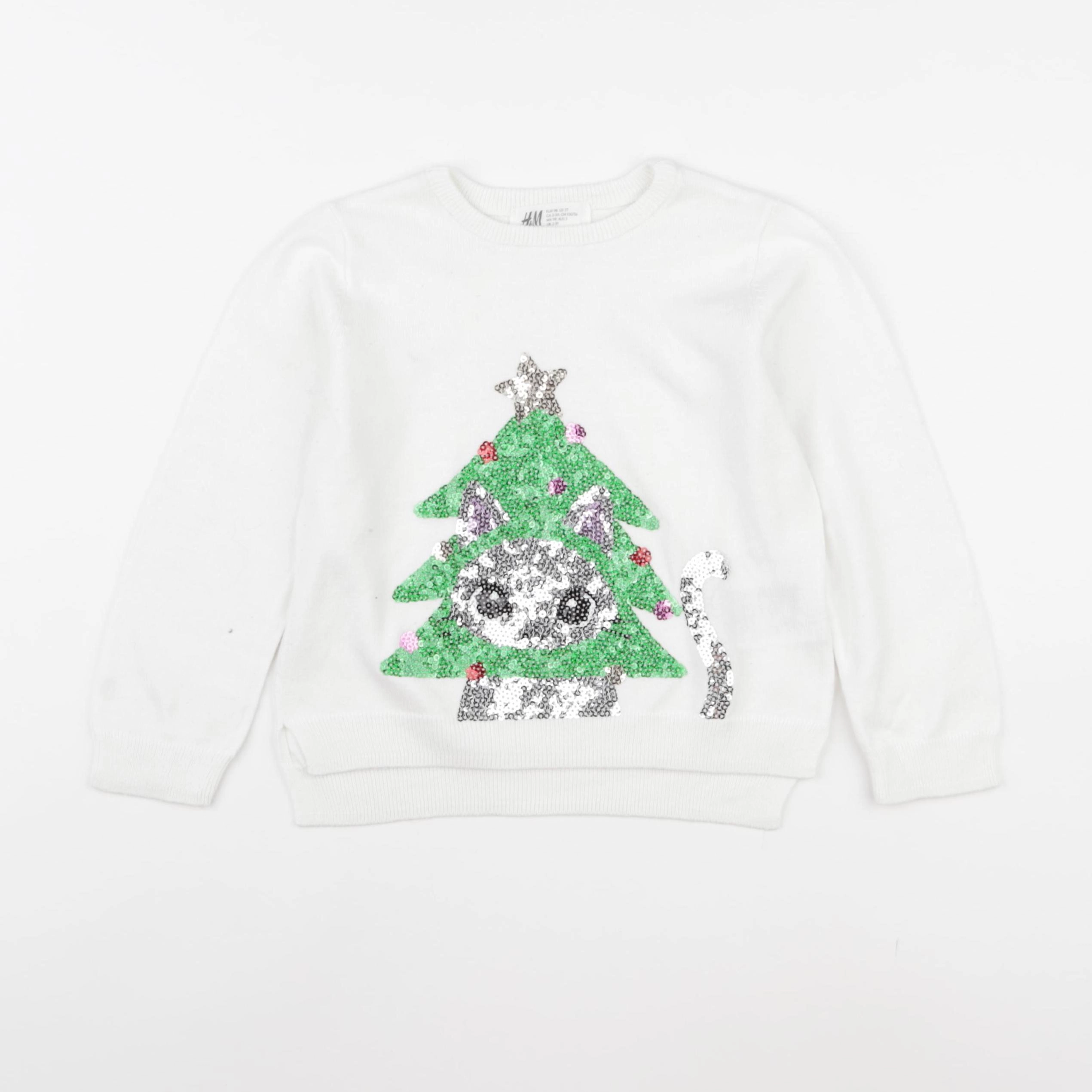 H&M - pull blanc - 2/3 ans