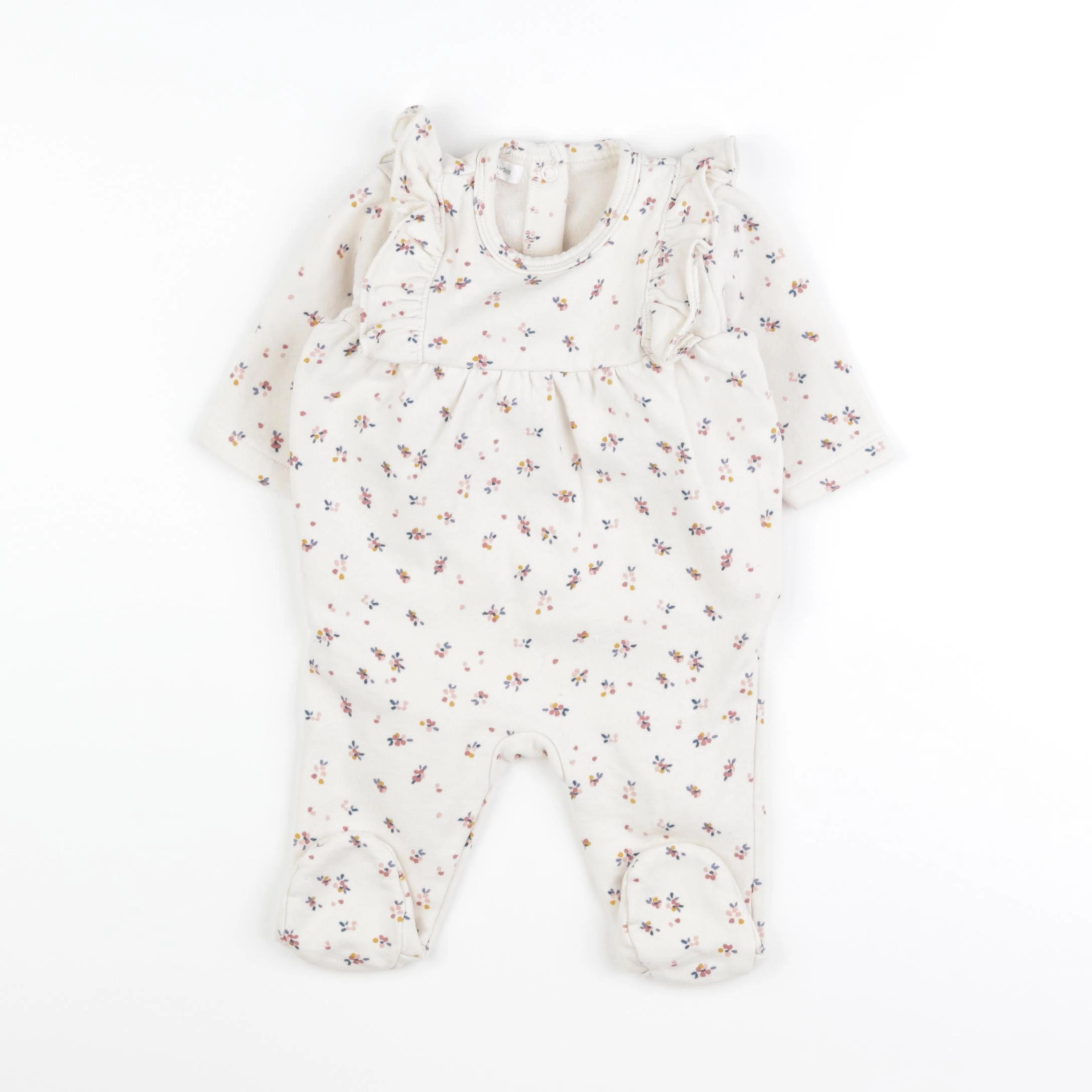 Vertbaudet - pyjama coton beige - 3 mois